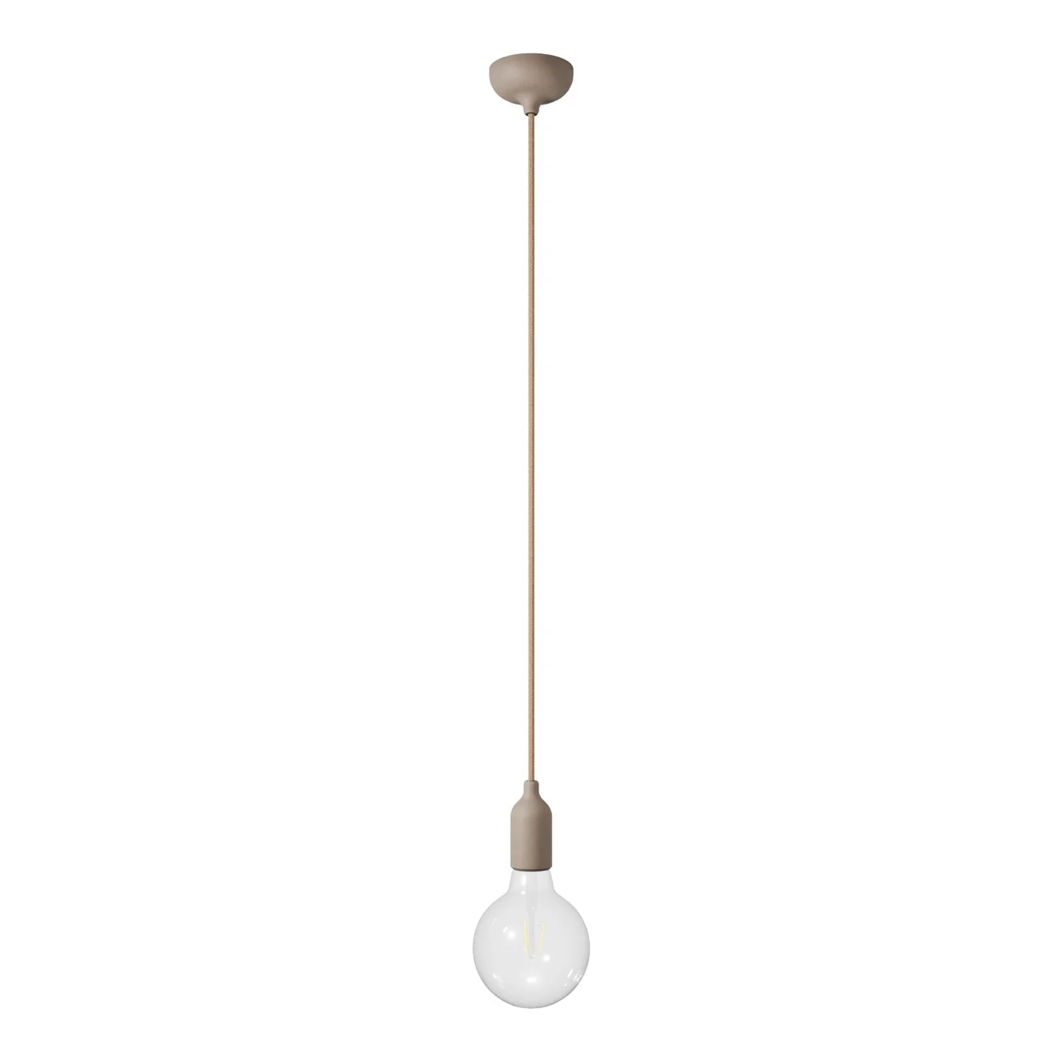 Bunte Pendelleuchte aus Silikon mit Textilkabel – Desert Brown