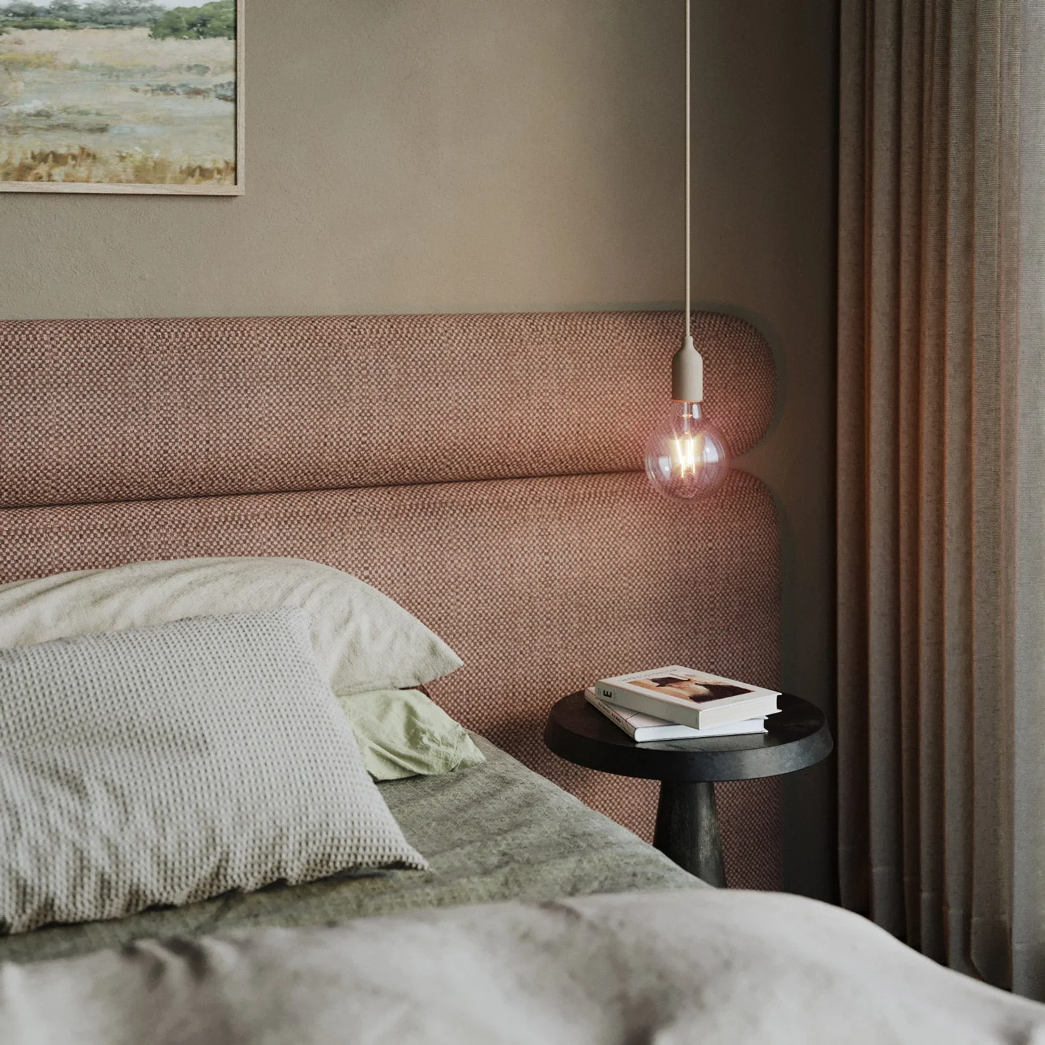 Bunte Pendelleuchte aus Silikon mit Textilkabel – Desert Brown - Image 2