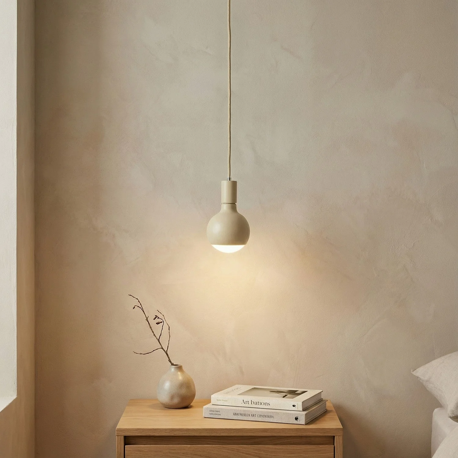 Pendelleuchte Filotto Metallico mit Glühbirne Lucia – Creme - Image 2