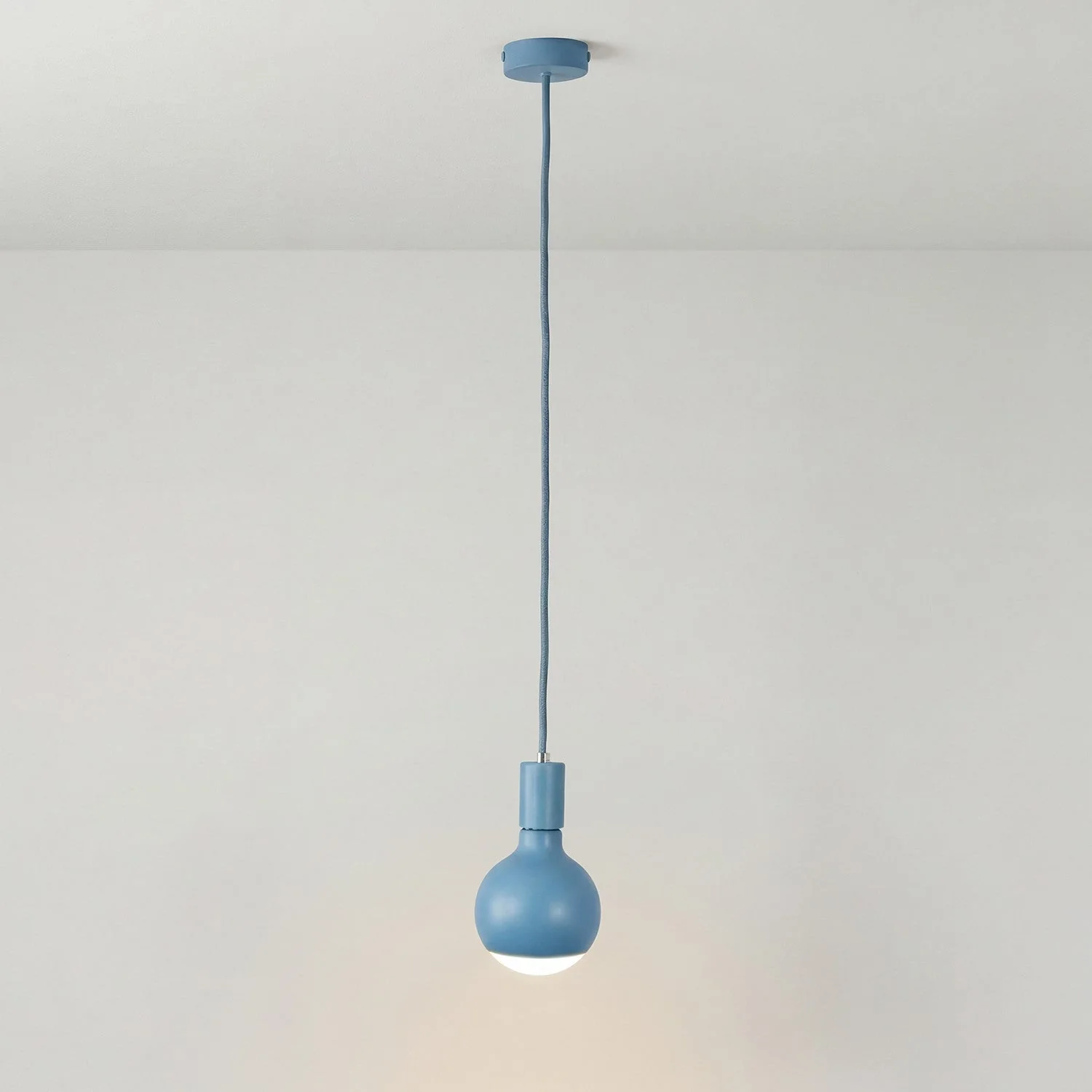Pendelleuchte Filotto Metallisch mit Glühbirne Lucia - Blau