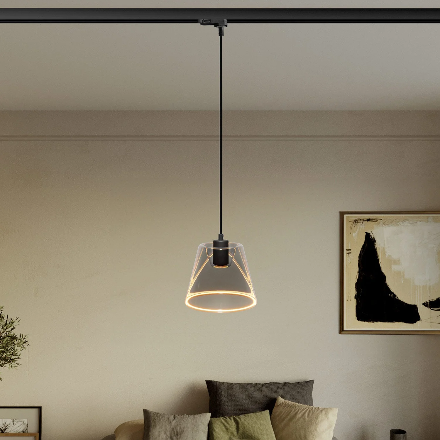 Pendelleuchte für Schienensystem mit Cone Ghost-Lampe – Schwarz - Image 2