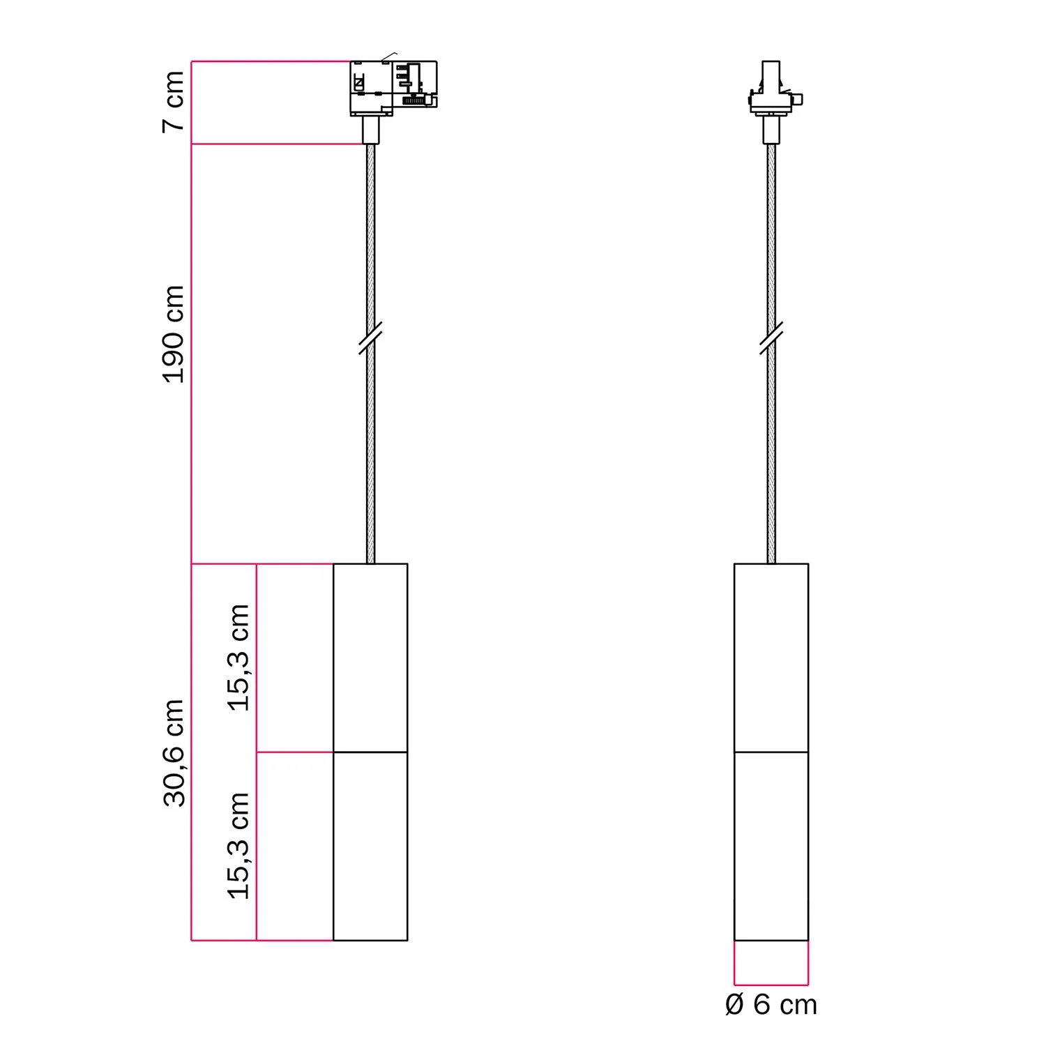 Pendelleuchte für Schienensysteme mit doppeltem Tub-E14 Schirm – Weiß und Satiniertes Bronze - Image 6