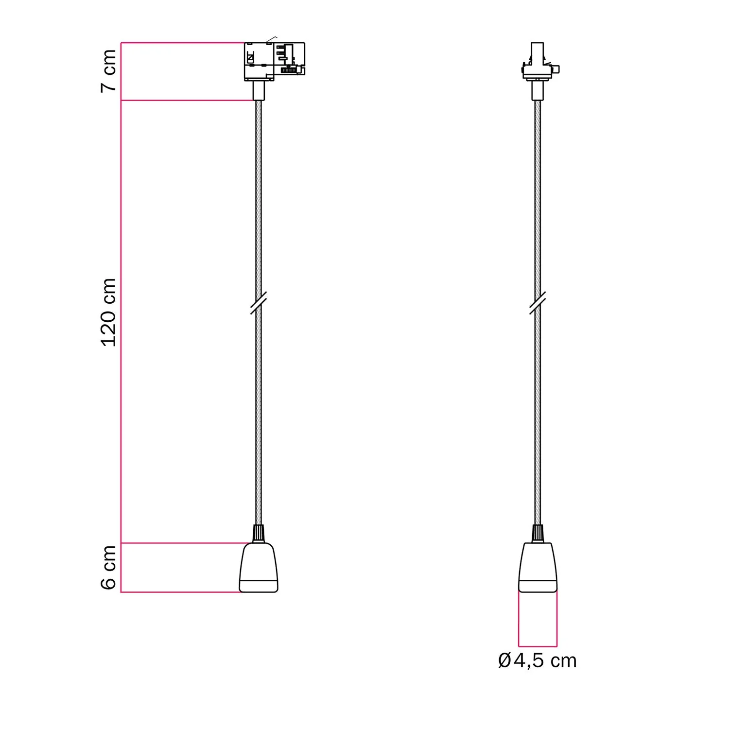 Pendelleuchte für Schienensystem mit farbigen Porzellan-Details – Weiß - Image 6