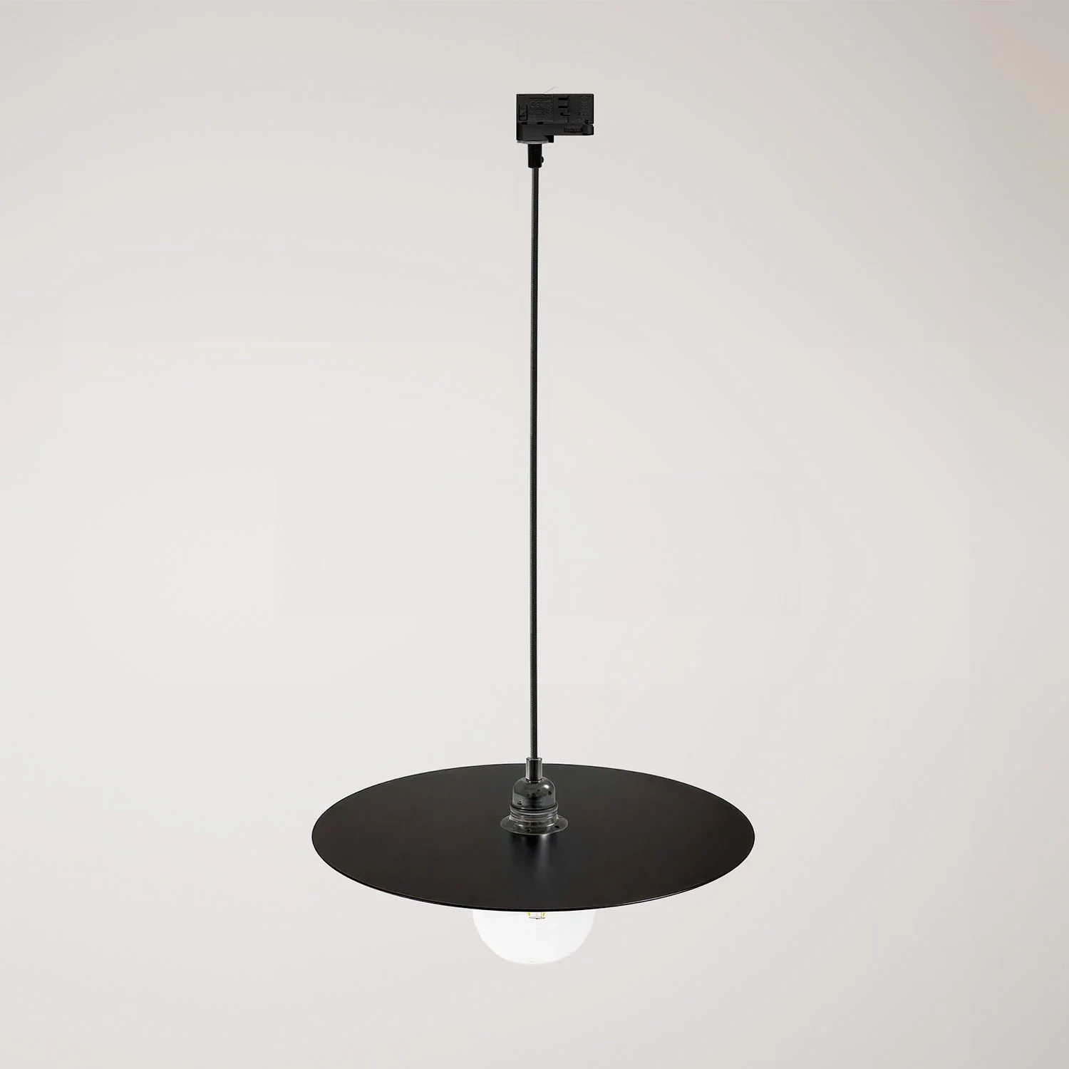 Pendelleuchte für Schienen mit XL-Ellepi-Schirm – Schwarz