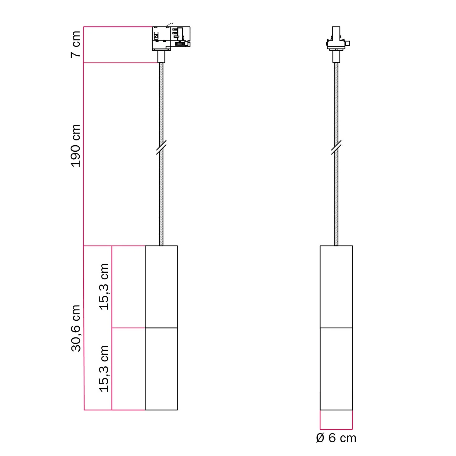 Schienenpendelleuchte mit doppeltem Tub-E14-Schirm – Weiß und Satiniertes Kupfer - Image 6