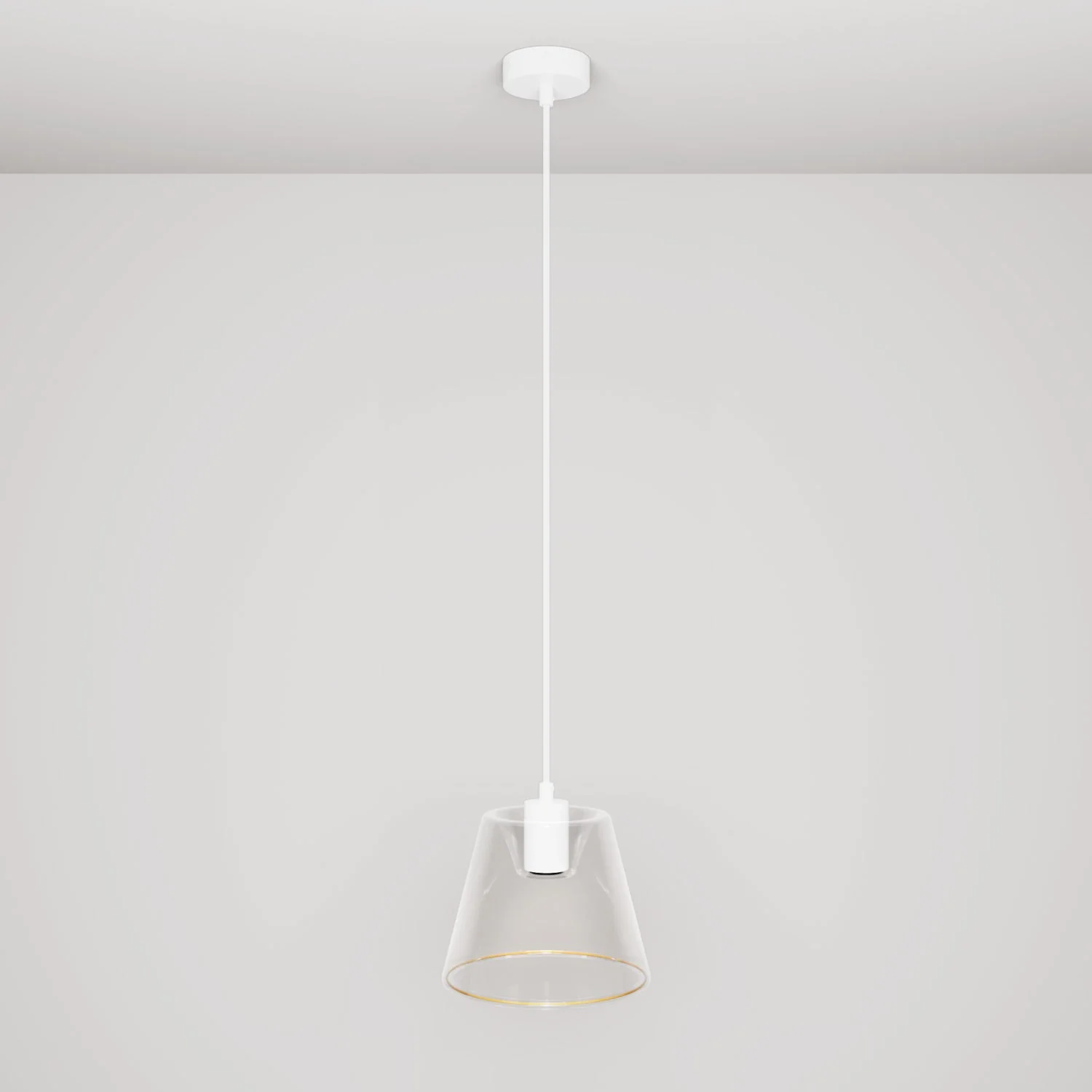 Pendelleuchte mit Ghost-Kegellampe aus transparentem Glas – Weiß - Image 3
