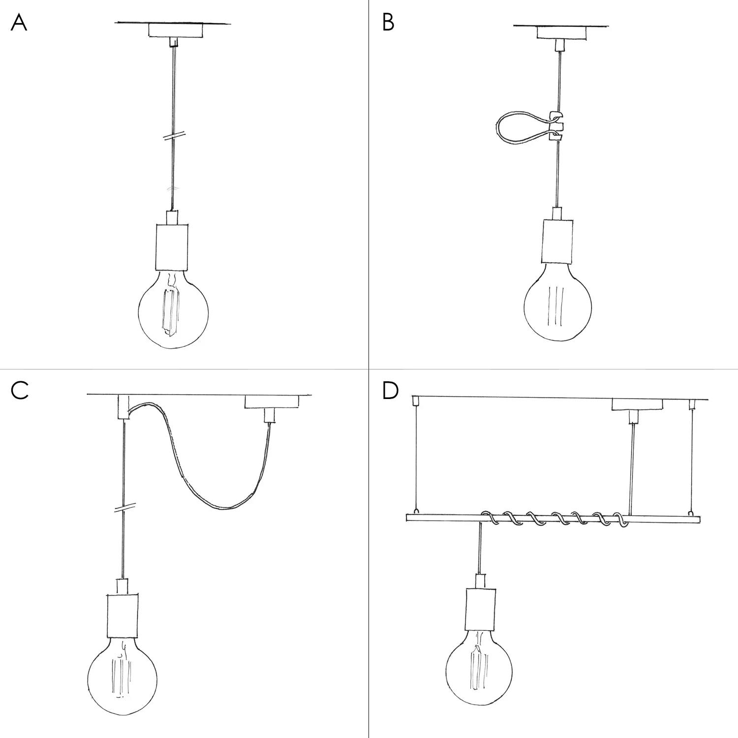 Pendelleuchte mit Textilkabel und satinierten Metallakzenten – Satiniertes Bronze - Image 4