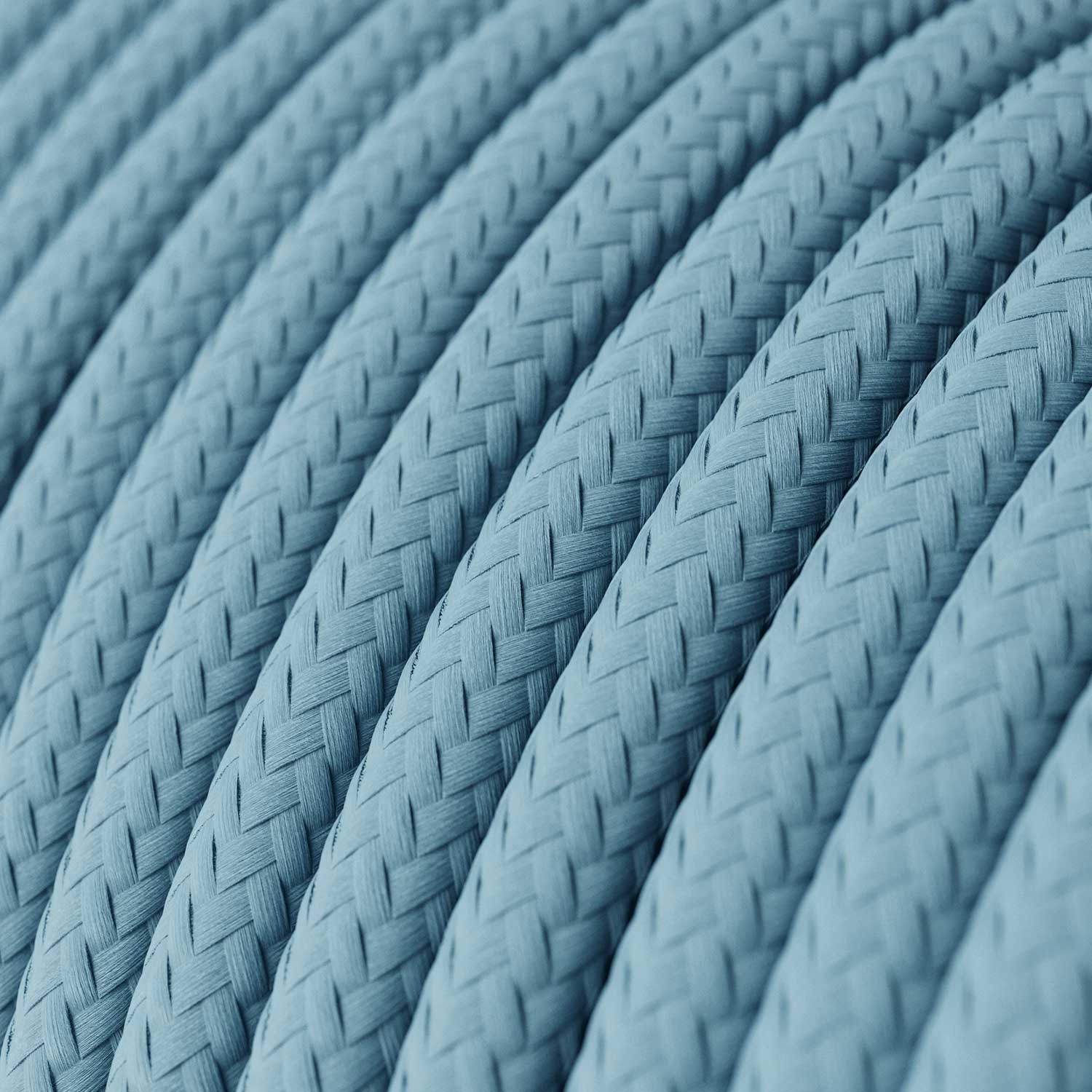 Pendelleuchte komplett mit Textilkabel und farbigen Porzellandetails – Hellblau - Image 3