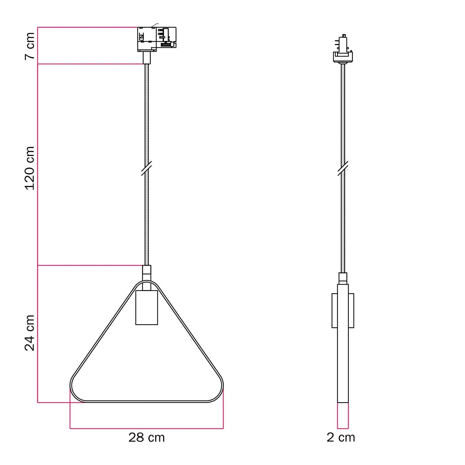 Pendelleuchte mit Duedì Apex Schirm und Schienensystem - Weiß - Image 6