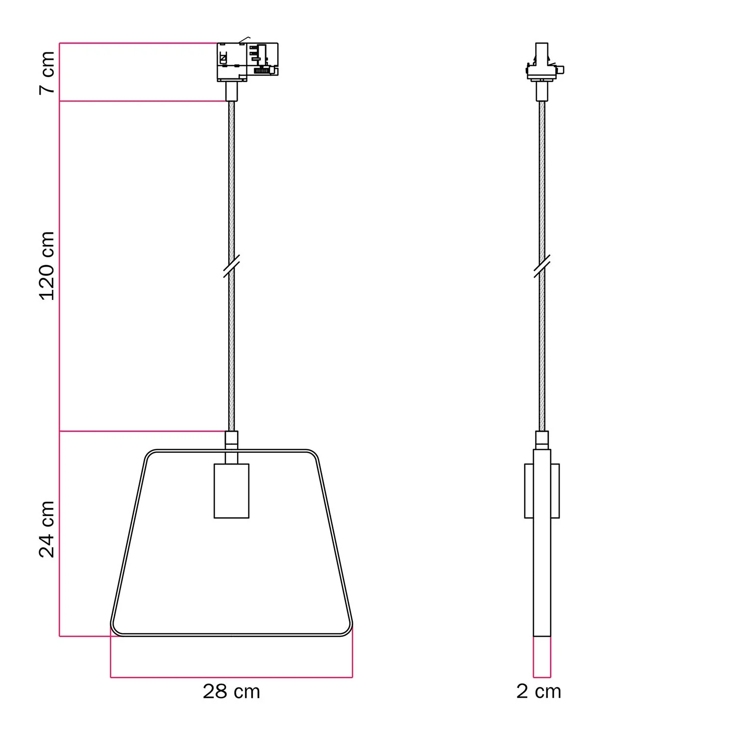 Pendelleuchte mit Duedì Base Schirm für Schienensystem – Schwarz - Image 6