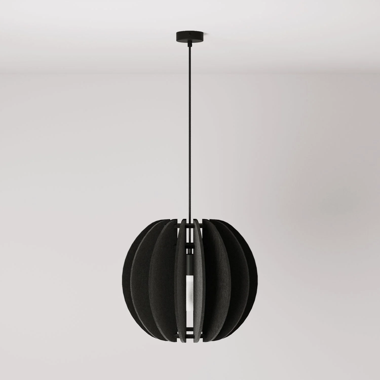 Pendelleuchte mit elliptischem LAMPSHHADE aus schallabsorbierendem Material – Schwarz melange - Image 3