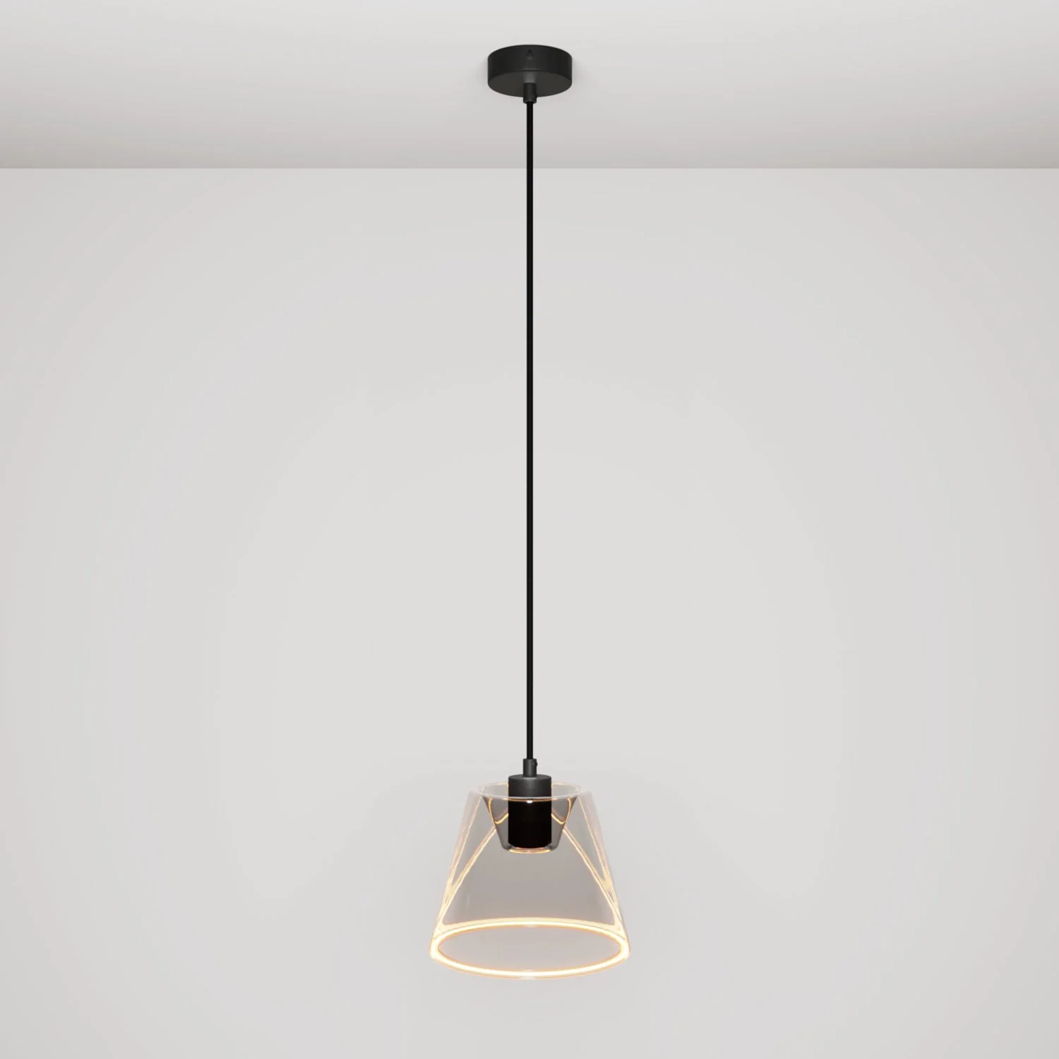 Hängeleuchte mit Ghost-Konuslampe smoky – Schwarz