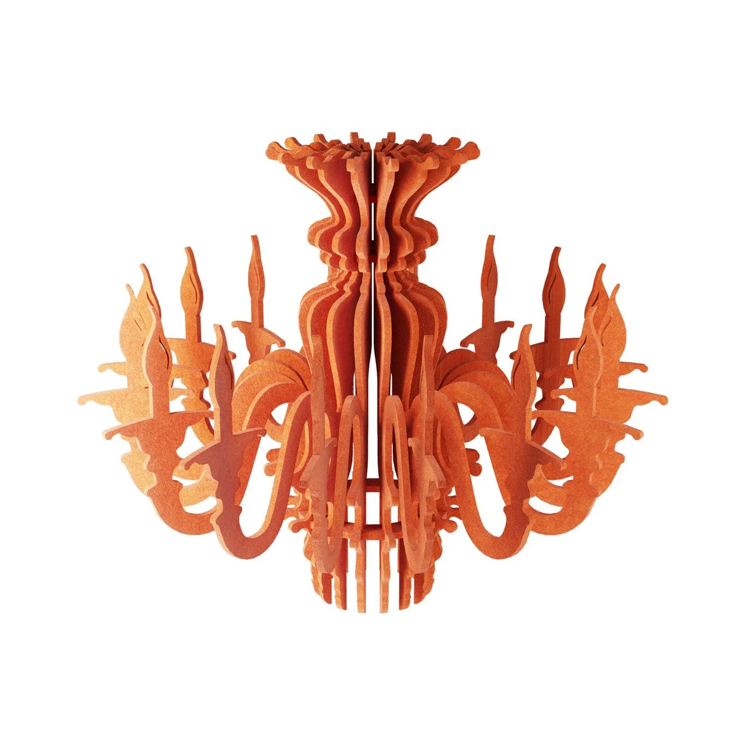 Pendelleuchte mit klassischem SHHANDELIER-Schirm aus schallabsorbierendem Material – Melange Orange - Image 5