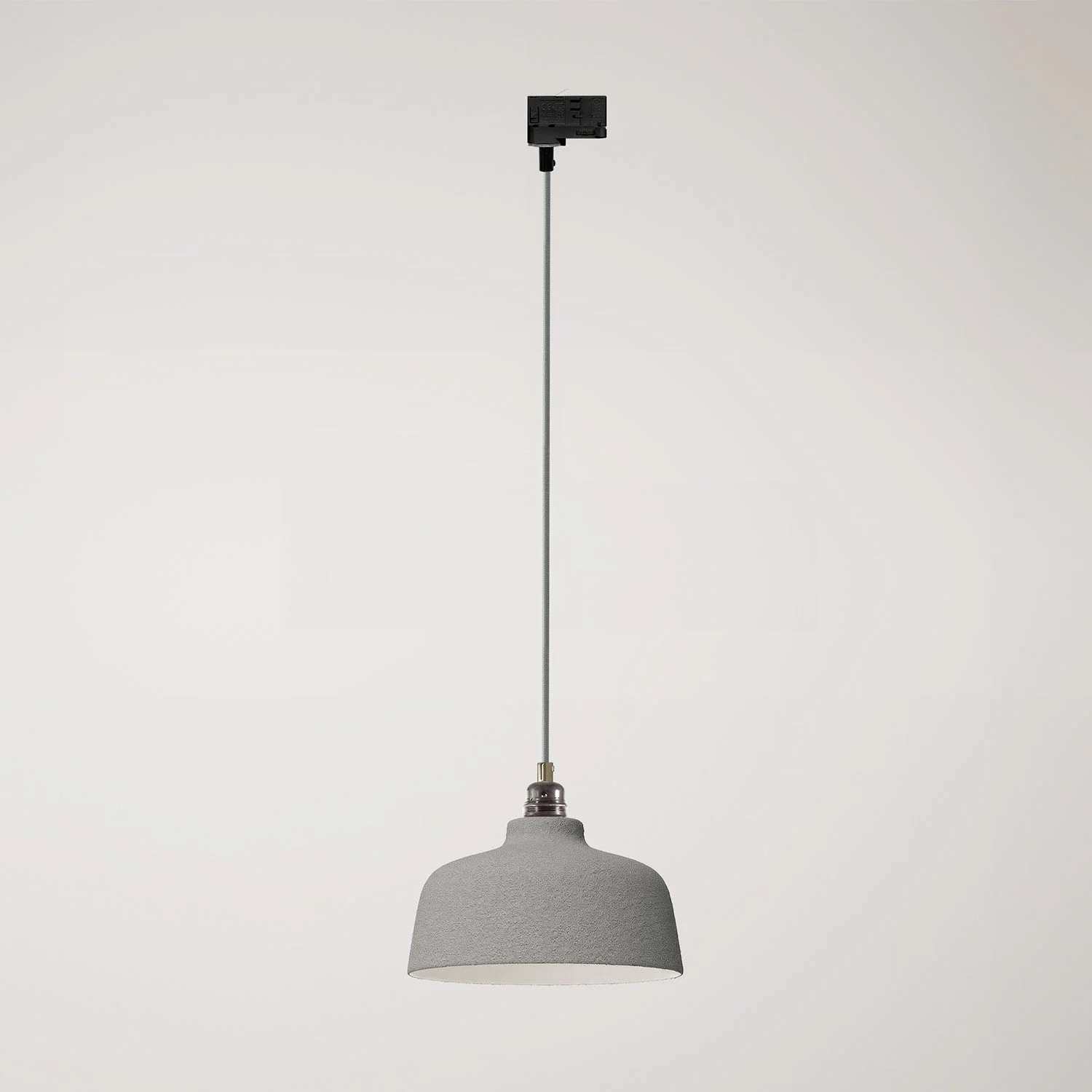 Pendelleuchte mit Coppa-Schirm und Schienenadapter – Betoneffekt