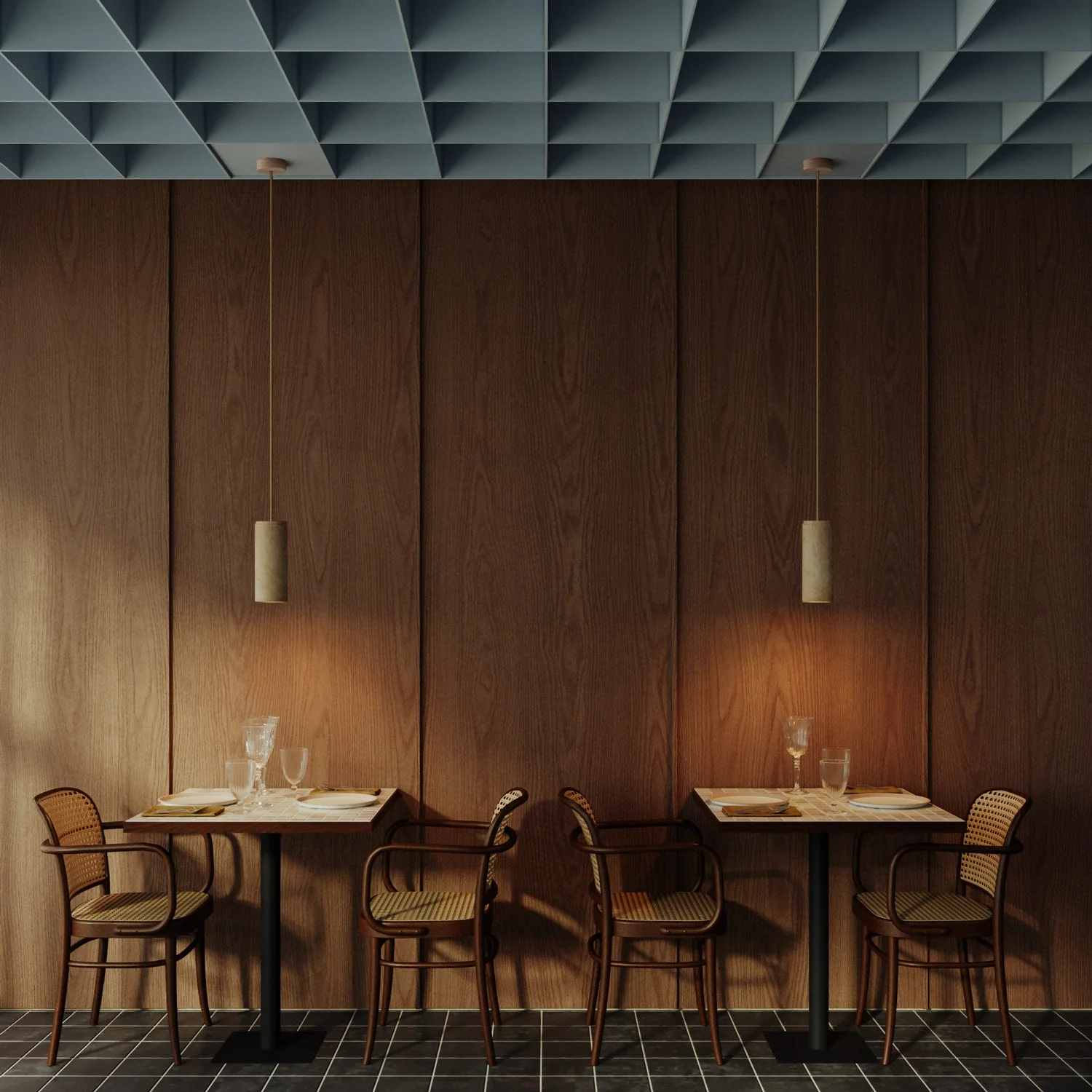 Pendelleuchte mit Holz-Lampenschirm für Tub-E27 Spot - Image 2