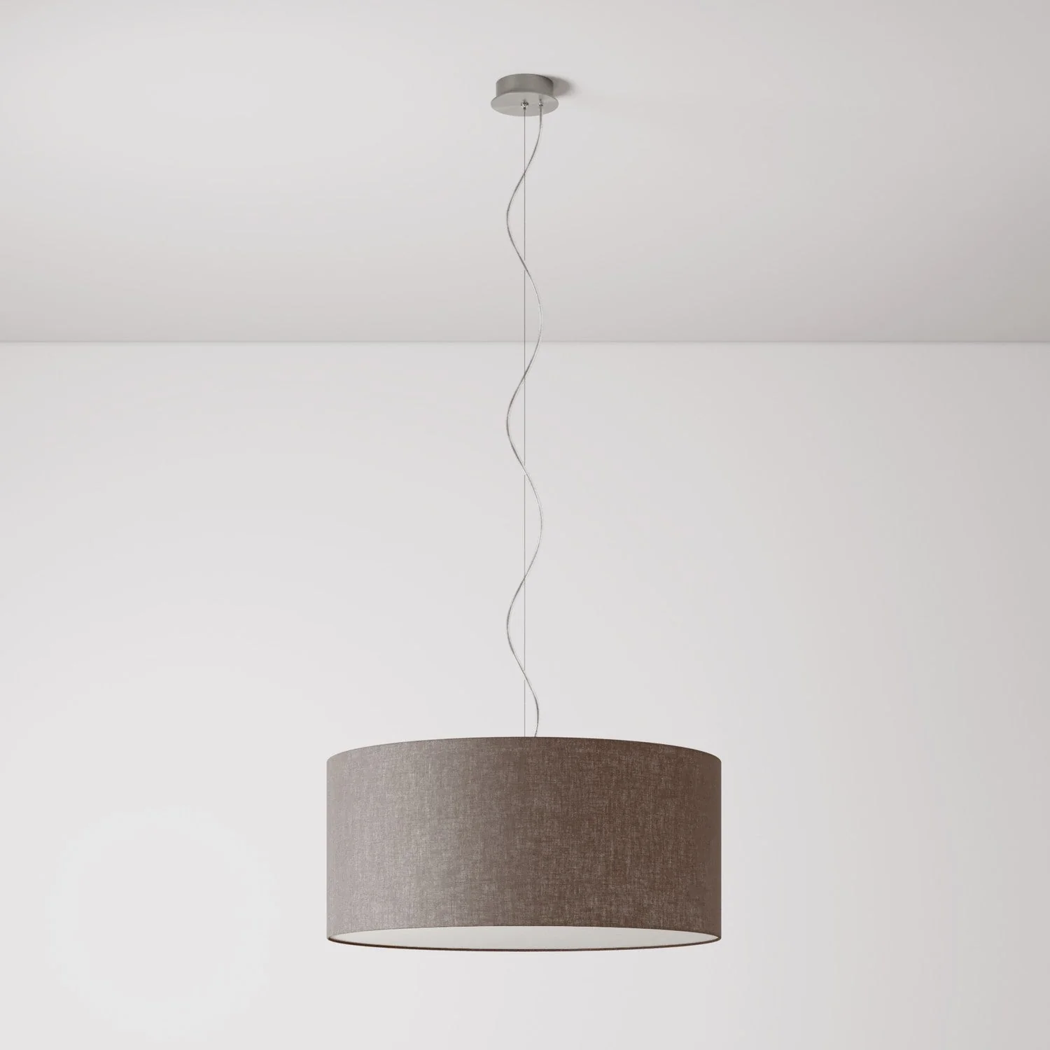 Hängelampe mit Stofflampenschirm Cilindro Large – Made in Italy – Camelot Braun - Image 7