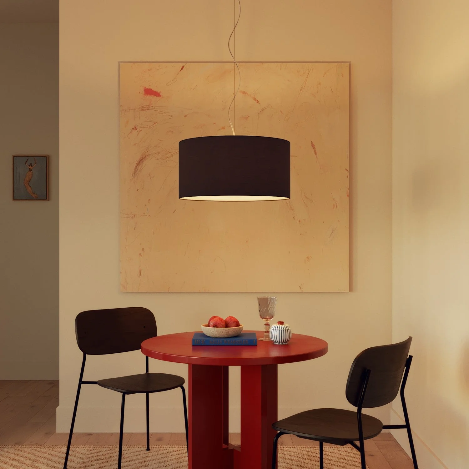 Pendelleuchte mit zylindrischem Stoffschirm Medium – Made in Italy – Teletta Anthrazit - Image 2