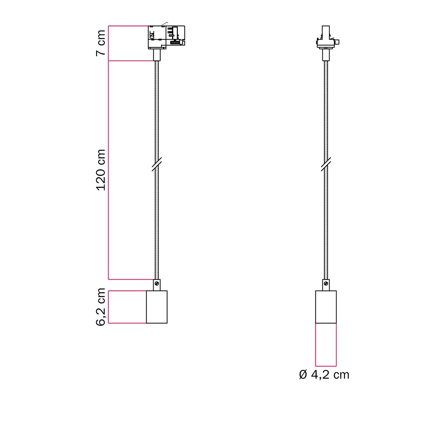 Hängeleuchte mit satinierter Metallveredelung für Schienensysteme – Satiniertes Bronze - Image 6