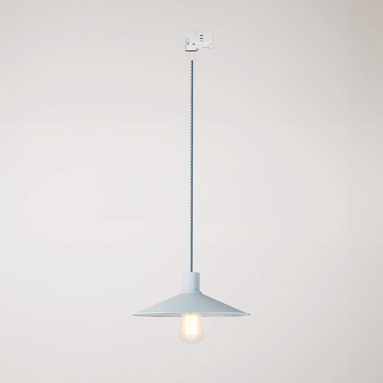 Pendelleuchte mit Swing Pastel Lampenschirm für Schienensysteme - Zuckerpapierblau