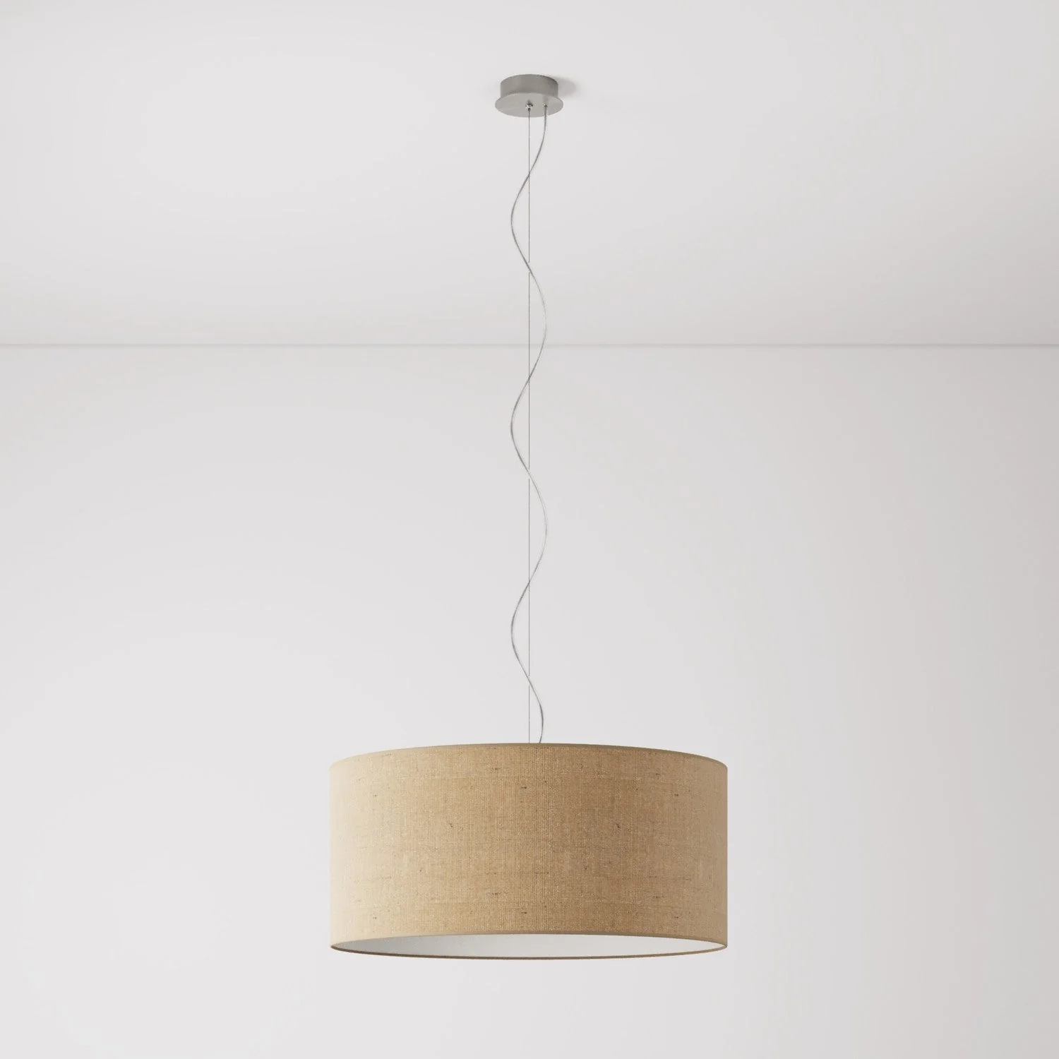 Pendelleuchte mit Stoffschirm Cilindro Large - Made in Italy - Natürlicher Jute - Image 7