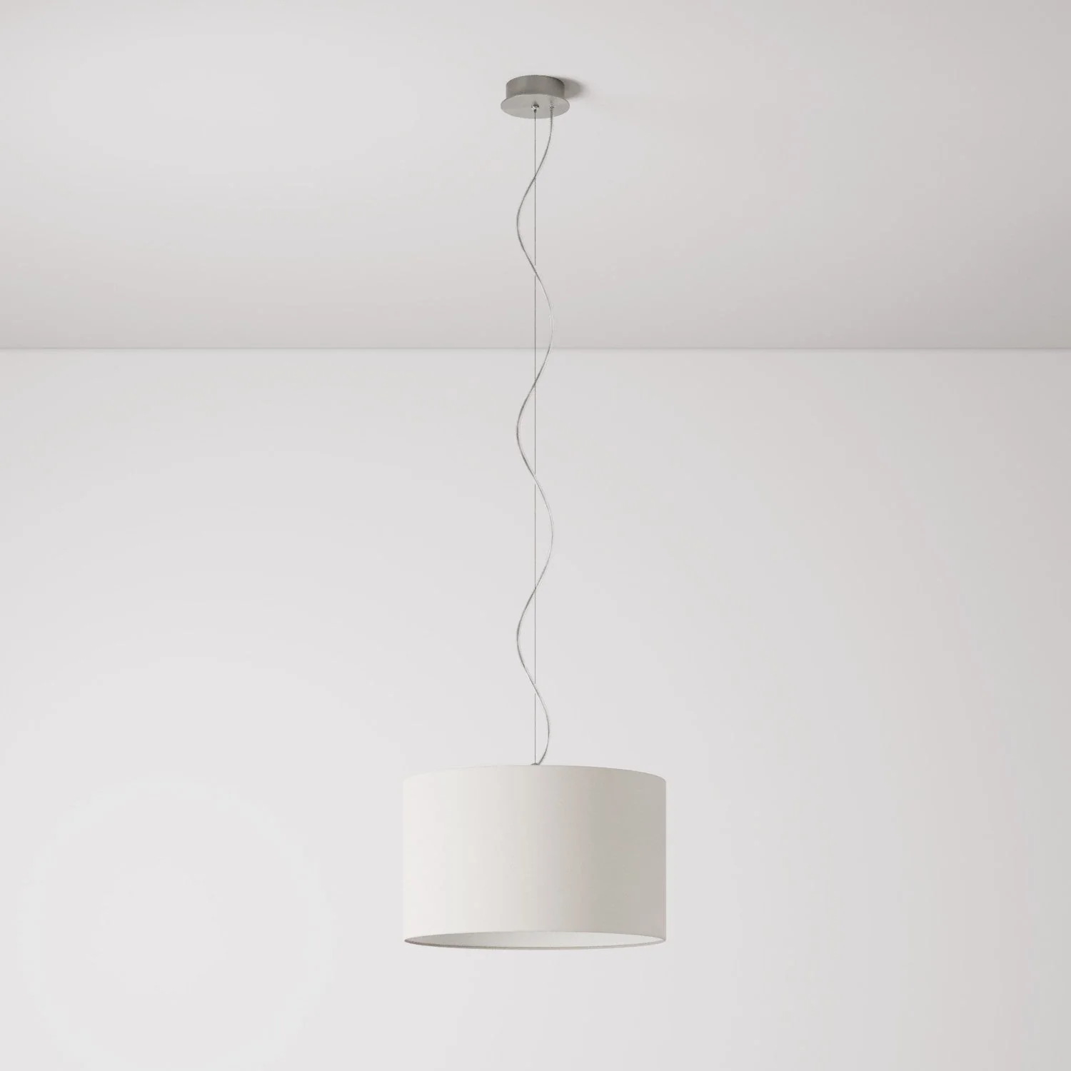Pendelleuchte mit Stoffschirm Zylinder Small Arenal Sand - Made in Italy