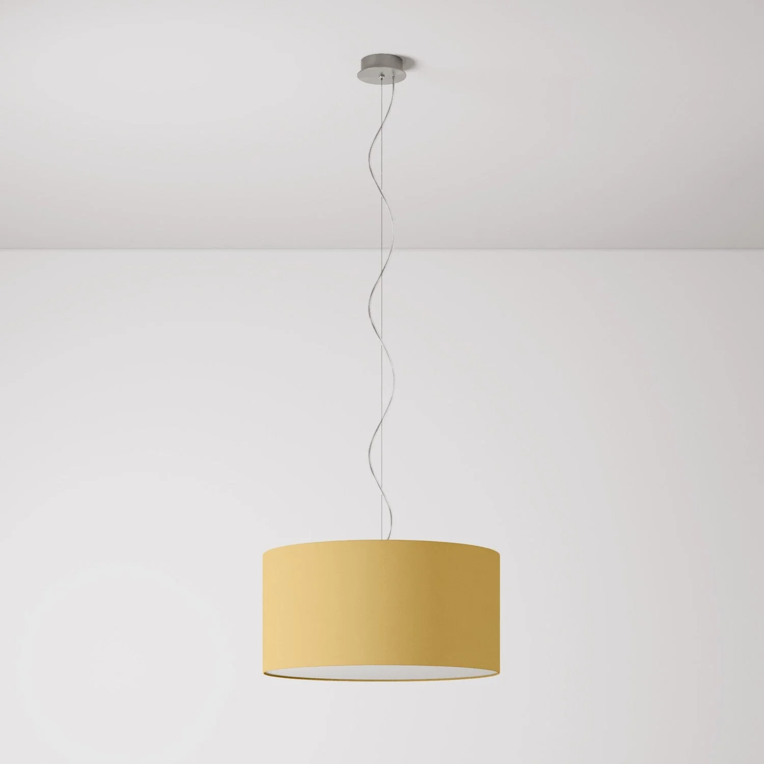 Pendelleuchte mit Stoffschirm Zylinder Medium Arenal Gold – Made in Italy - Image 7