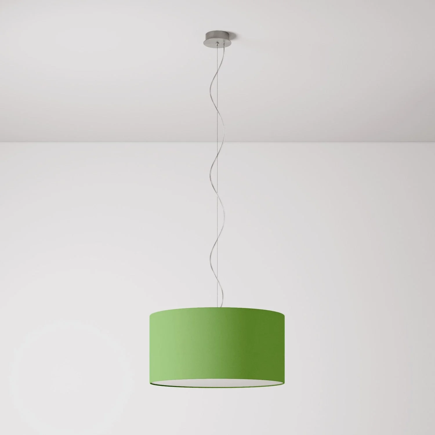 Pendelleuchte mit Stoffschirm Cilindro Medium Cinette pistaziengrün – Made in Italy - Image 7