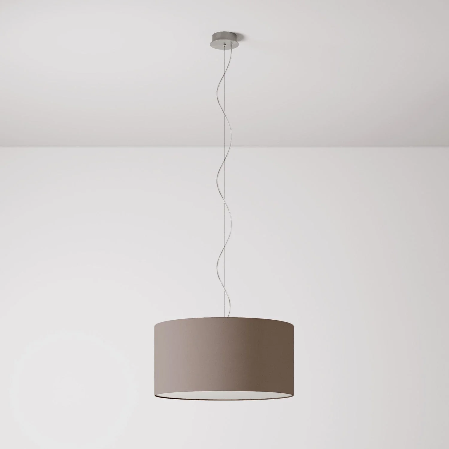 Pendelleuchte mit Stoffschirm Zylinder Medium – Made in Italy – Arenal Asche - Image 7
