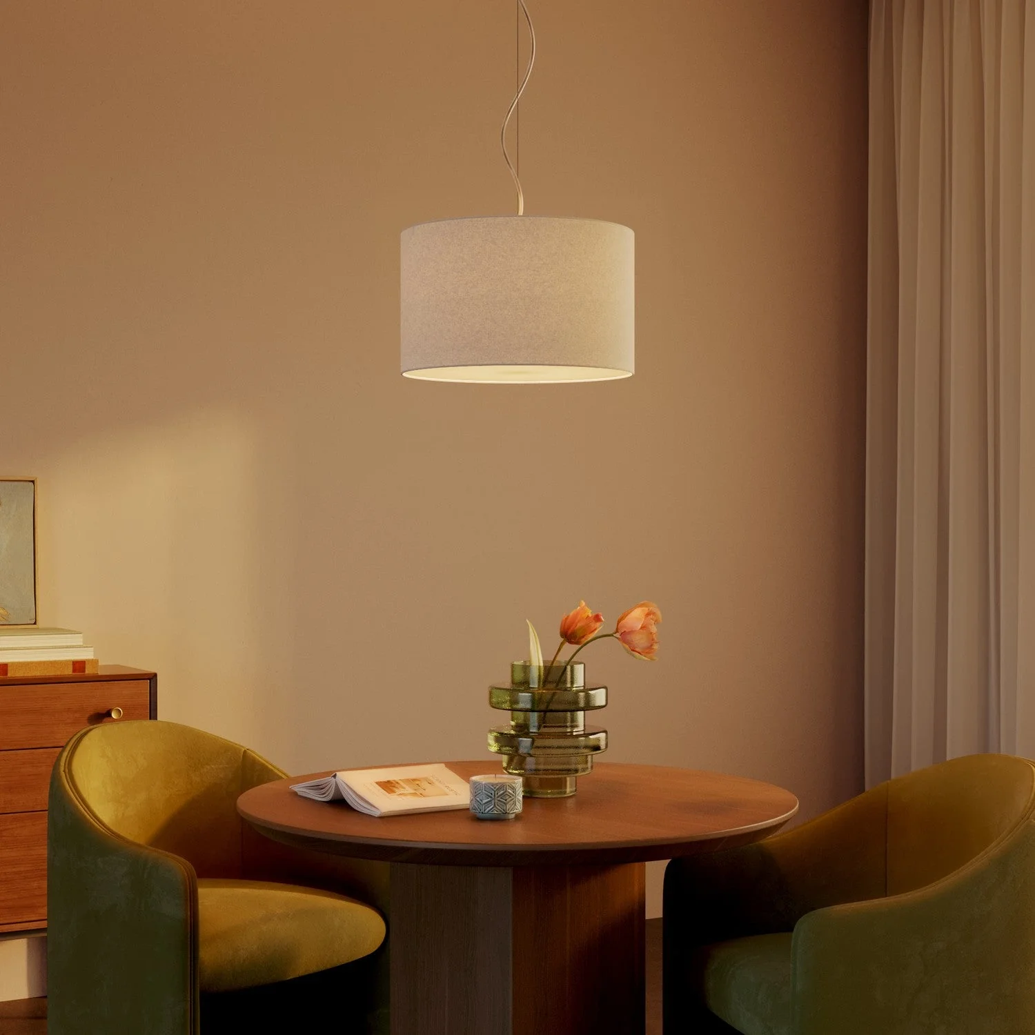 Hängeleuchte mit Lampenschirm aus Stoff Cilindro Small – Made in Italy – Sandwolle - Image 8