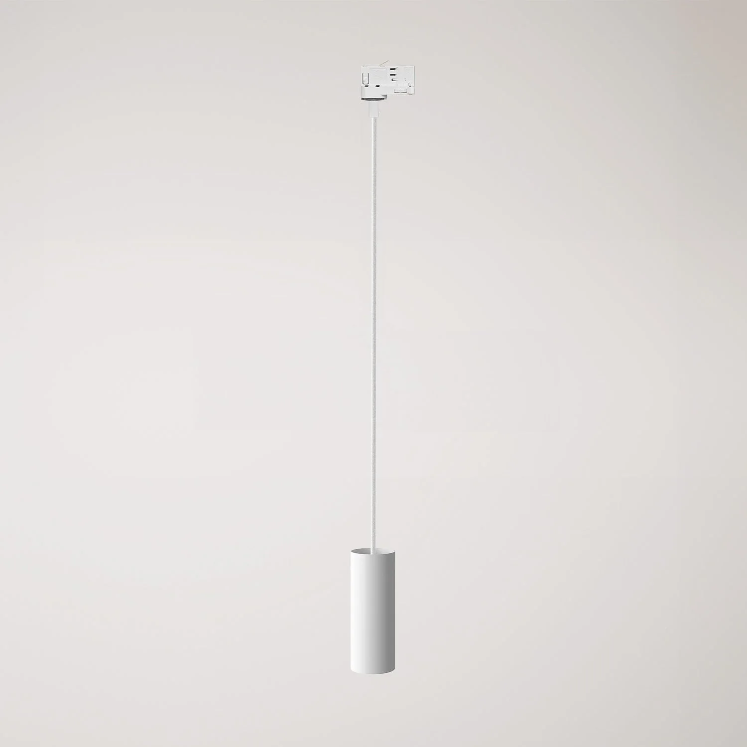 Pendelleuchte mit Tub-E14 Schirm für Schienensysteme – Weiß