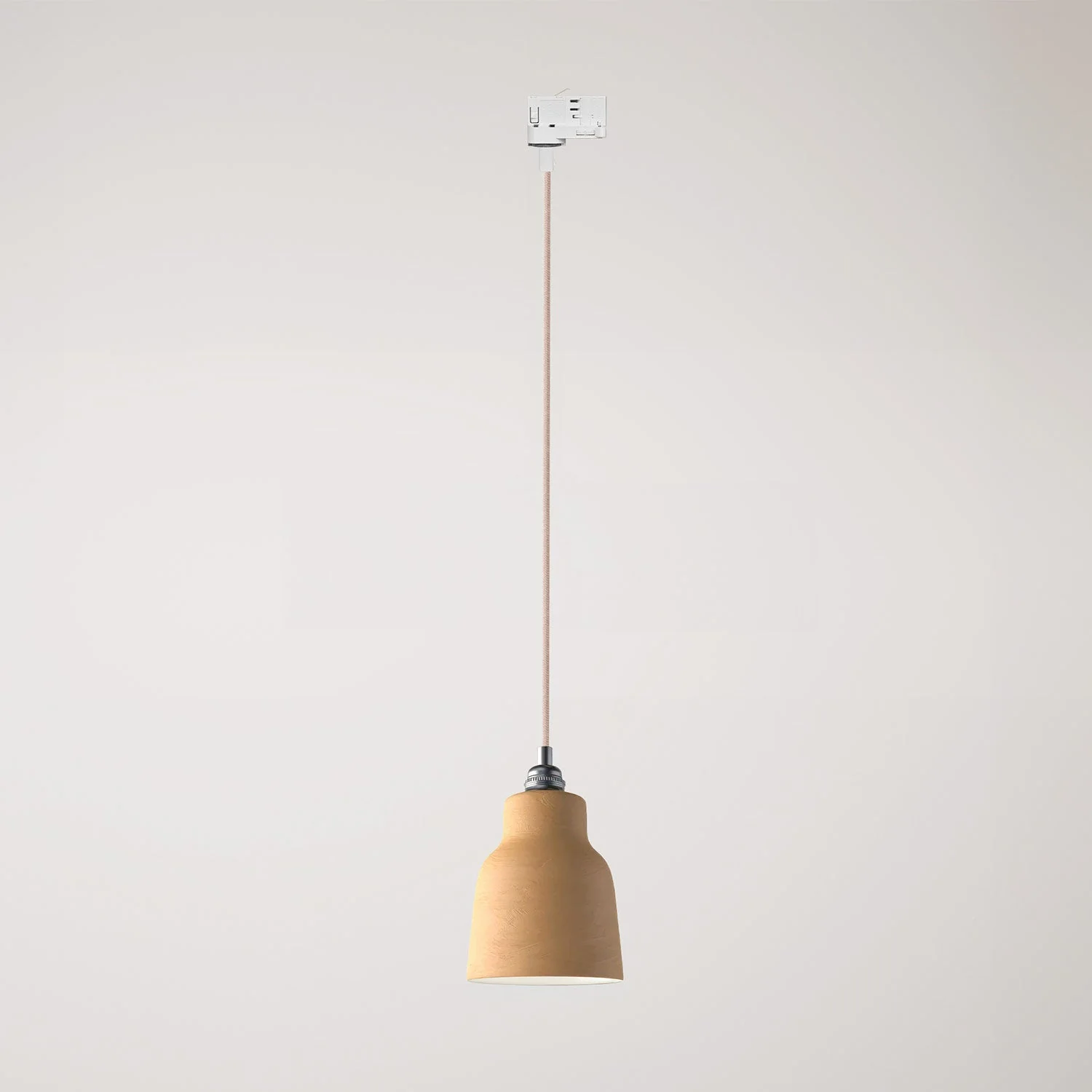 Pendelleuchte mit Vaso-Lampenschirm und Schienenadapter – Gestreifte Terrakotta