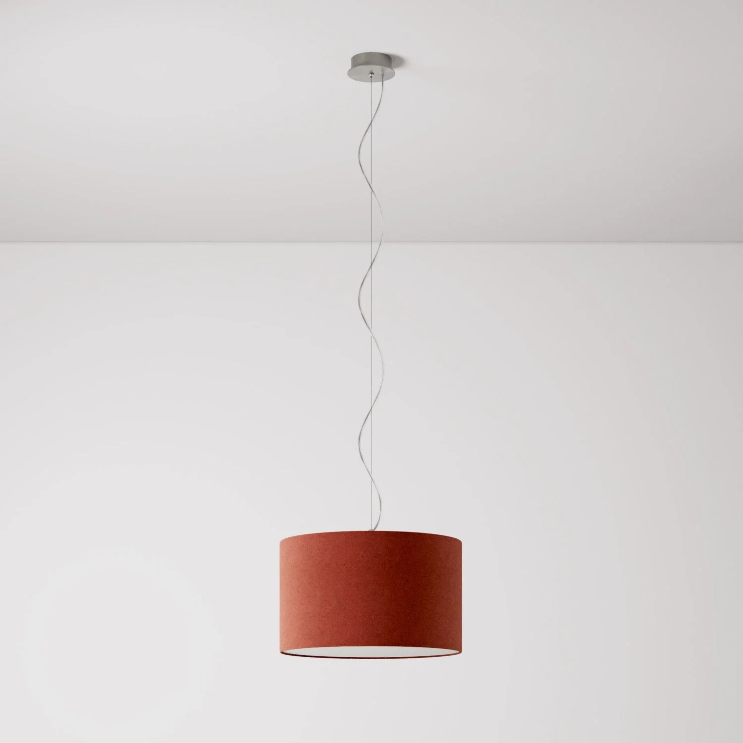 Pendelleuchte mit Lampenschirm Cilindro Small aus Stoff – Made in Italy – Wolle Lobster - Image 7