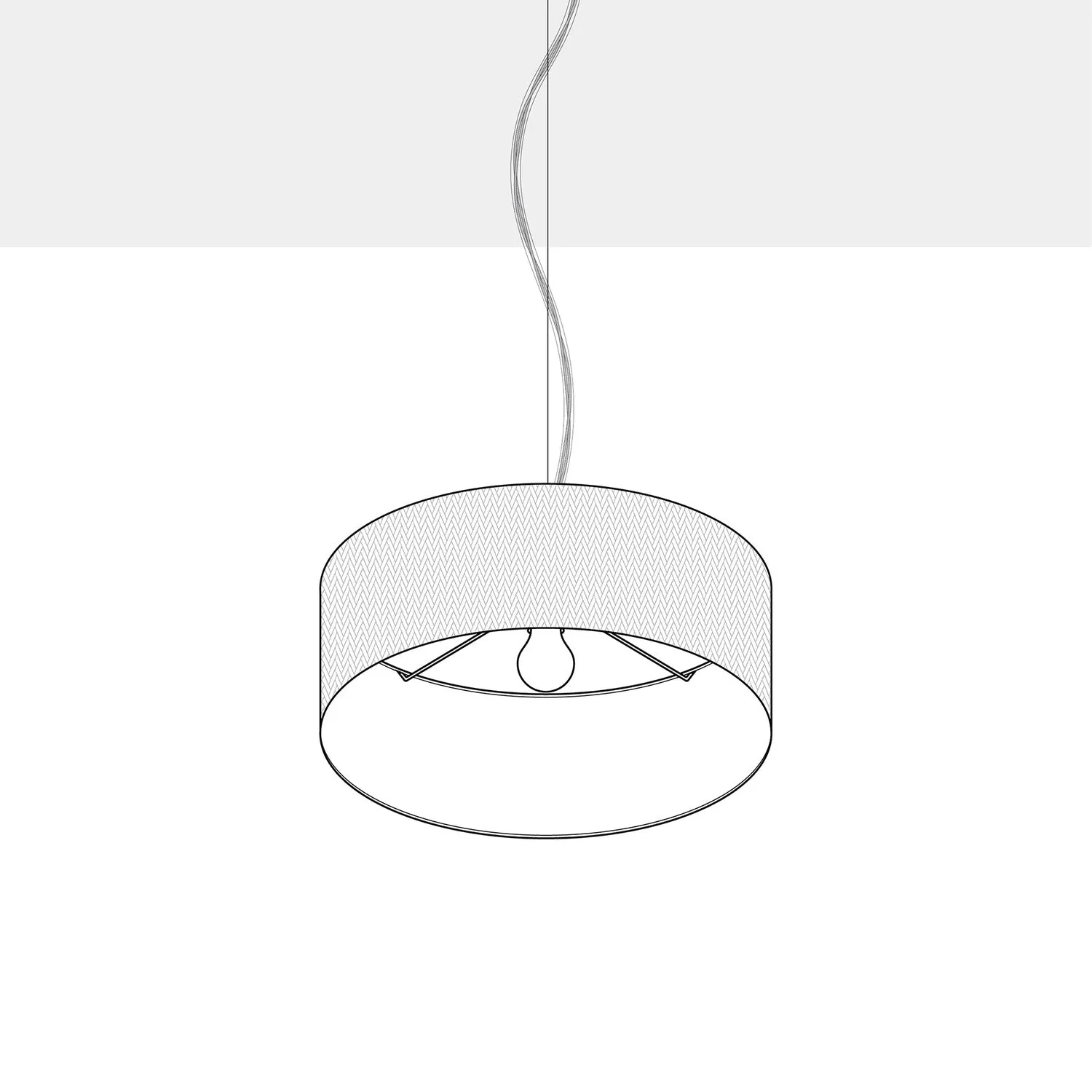 Hängeleuchte mit Cylindro Small Lampenschirm aus Stoff Teletta Severoblau – Hergestellt in Italien - Image 4