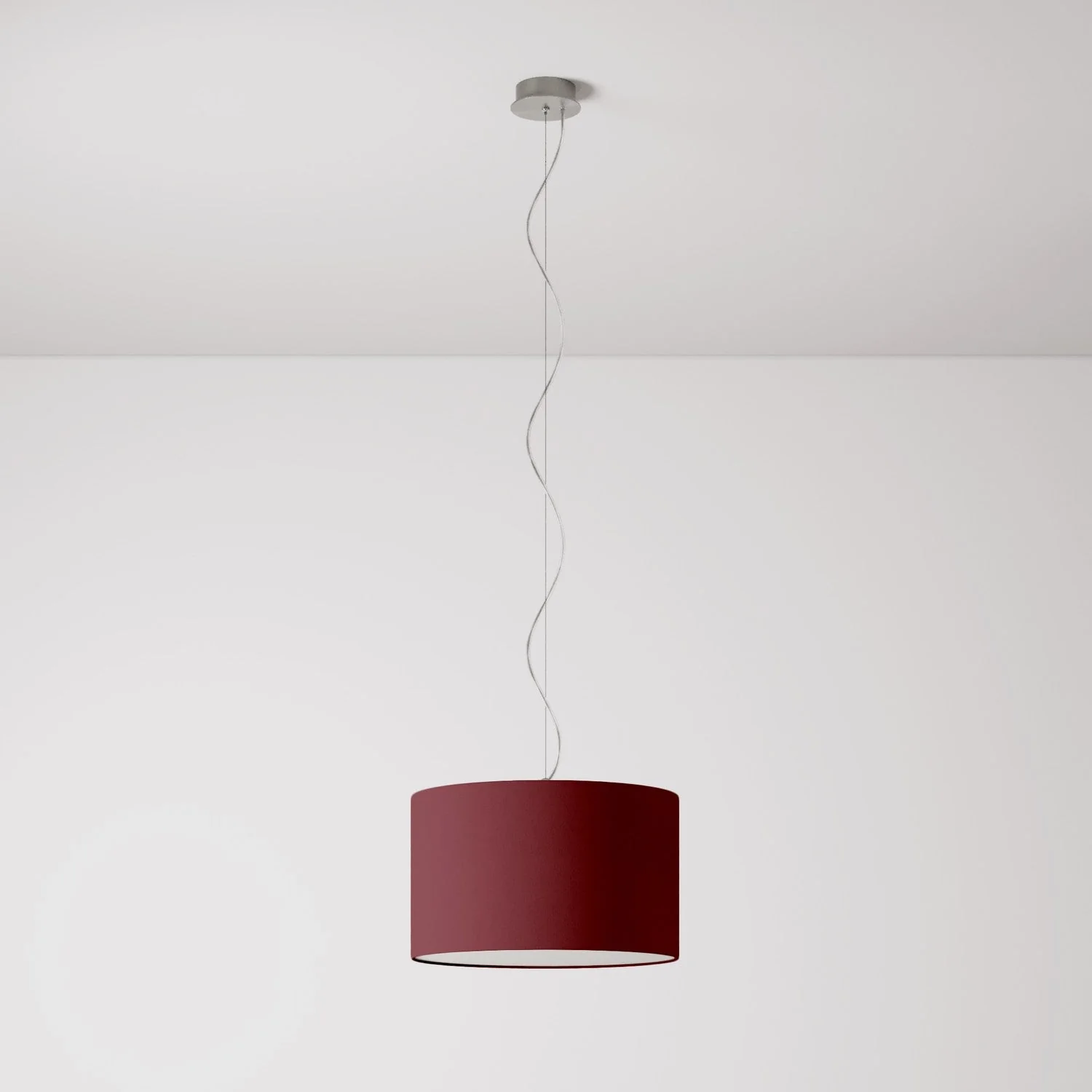 Pendelleuchte mit Lampenschirm aus Stoff Cilindro Small – Made in Italy – Arenal Bordeaux - Image 7