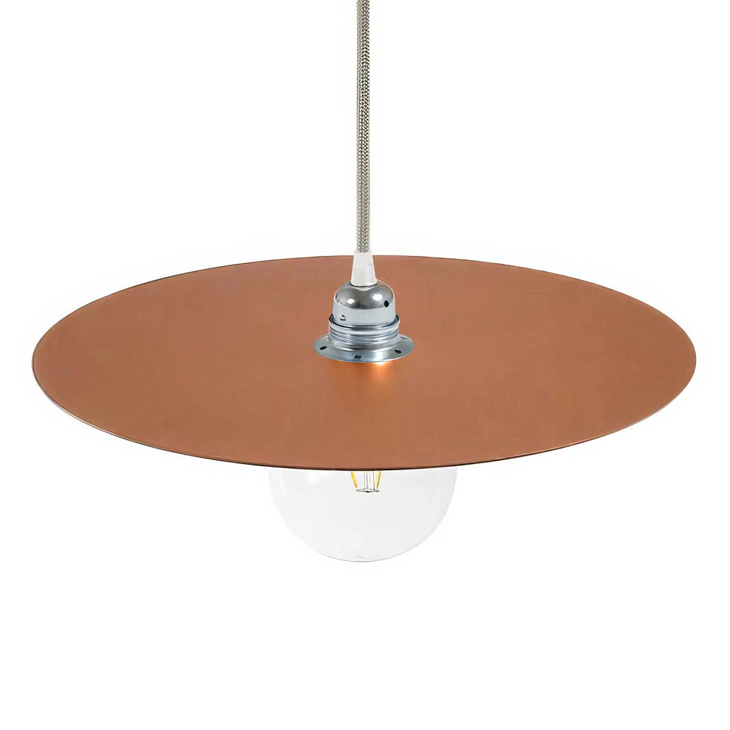 Ellepì Oversize-Teller aus lackiertem Eisen für Pendelleuchten, Durchmesser 40 cm - Made in Italy - Kupfer