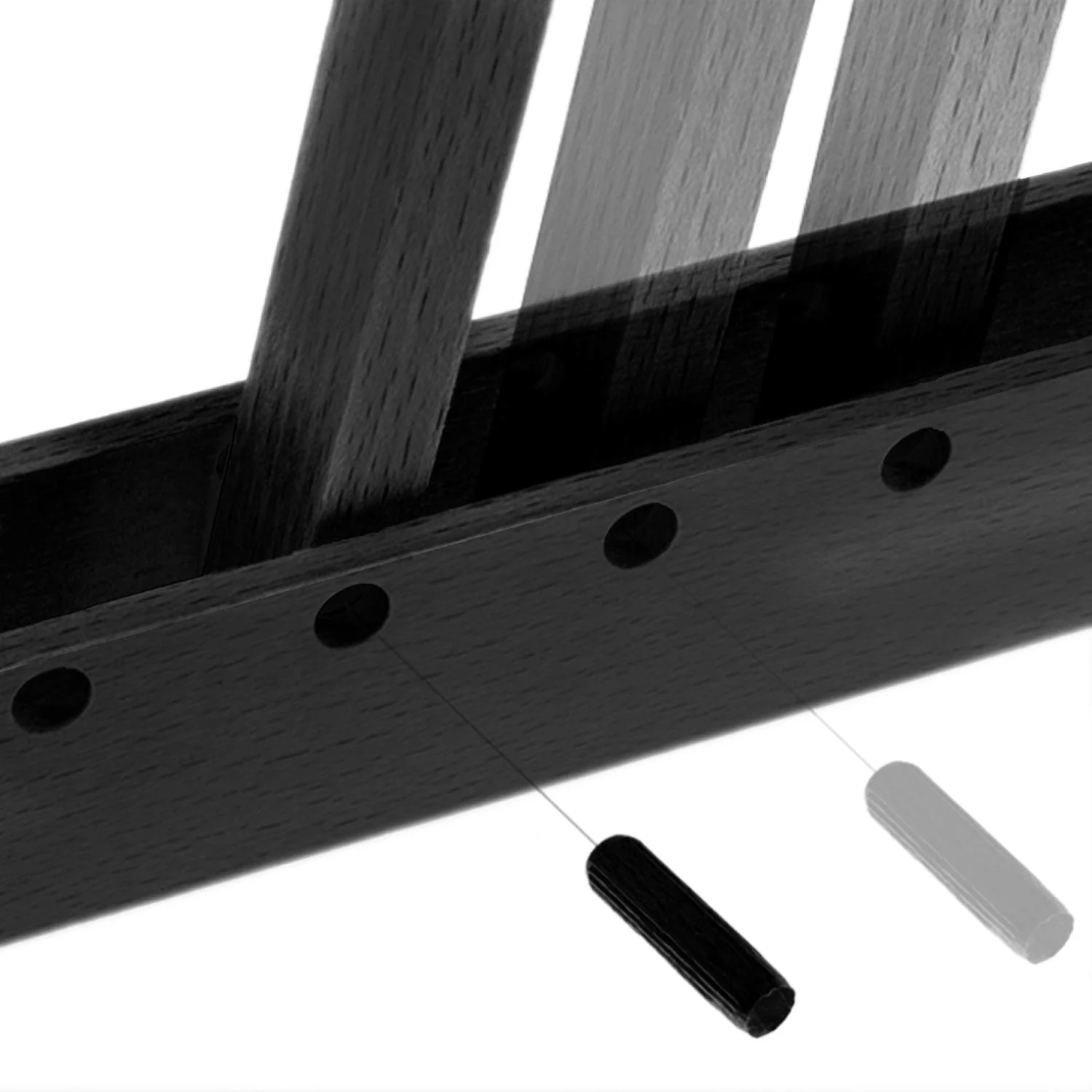 Pinocchio, verstellbare Wandhalterung aus Holz für Pendelleuchten - Schwarz - Image 7