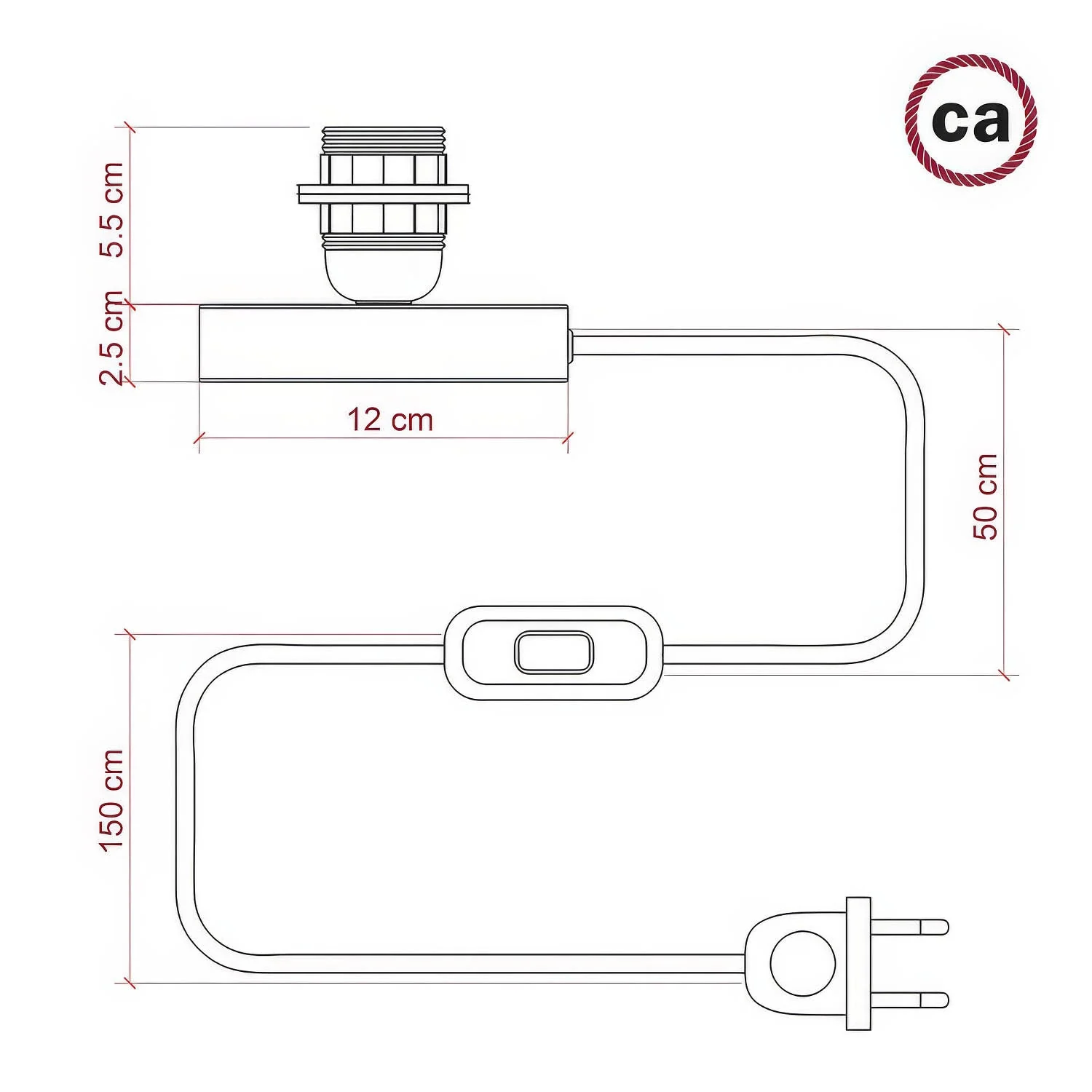 Posaluce für Lampenschirm – Tischlampe aus Metall – Schwarz Perle - Image 4
