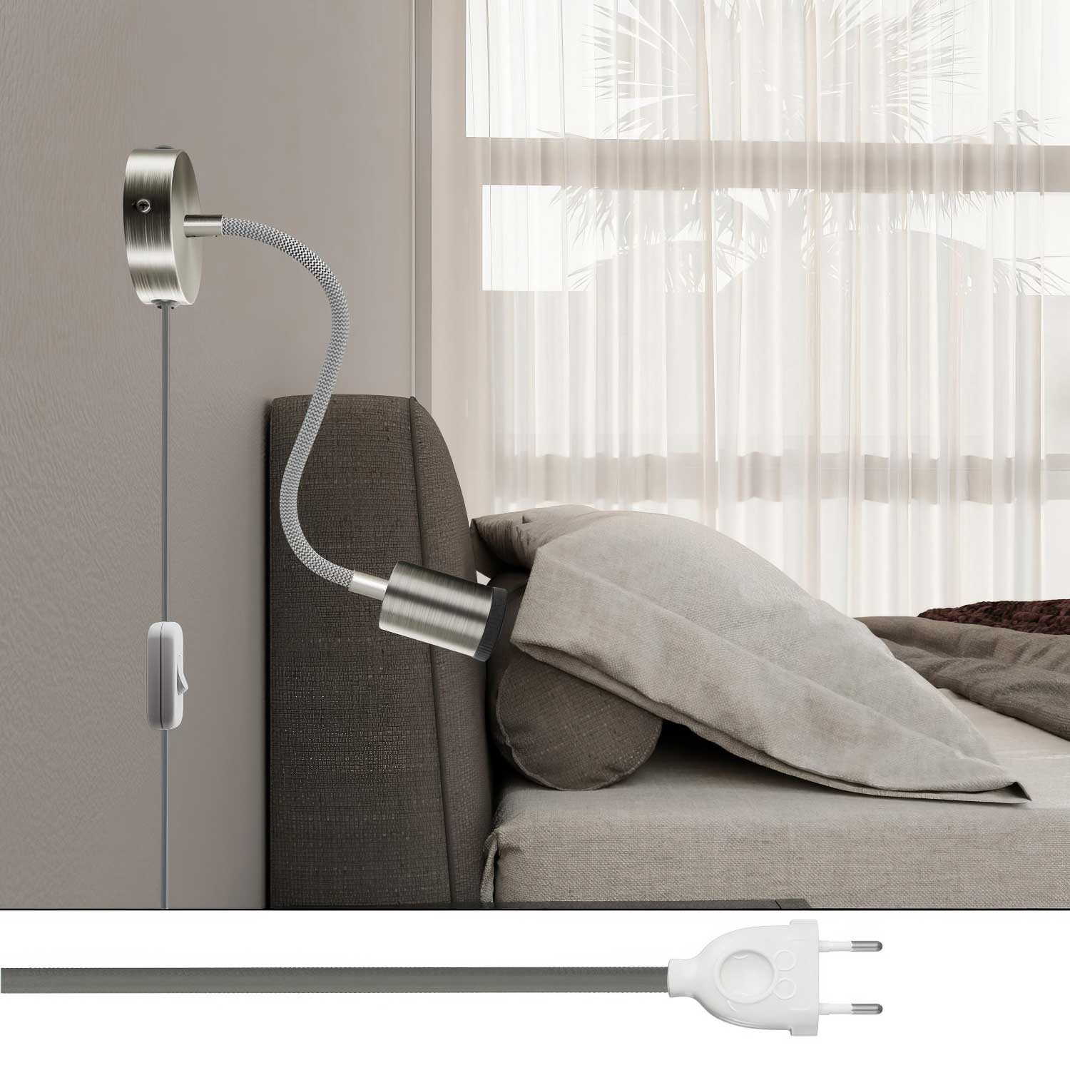 Lampe Spostaluce Flex 30 schwenkbar mit GU1d0 Spots - Satiniertes Titan - Image 2
