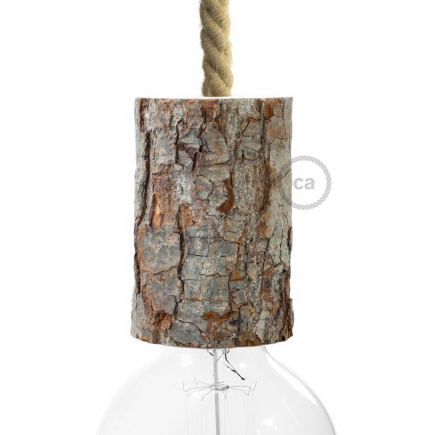 Reguläres E26 Lampenfassungs-Kit aus Holzrinde - Bark