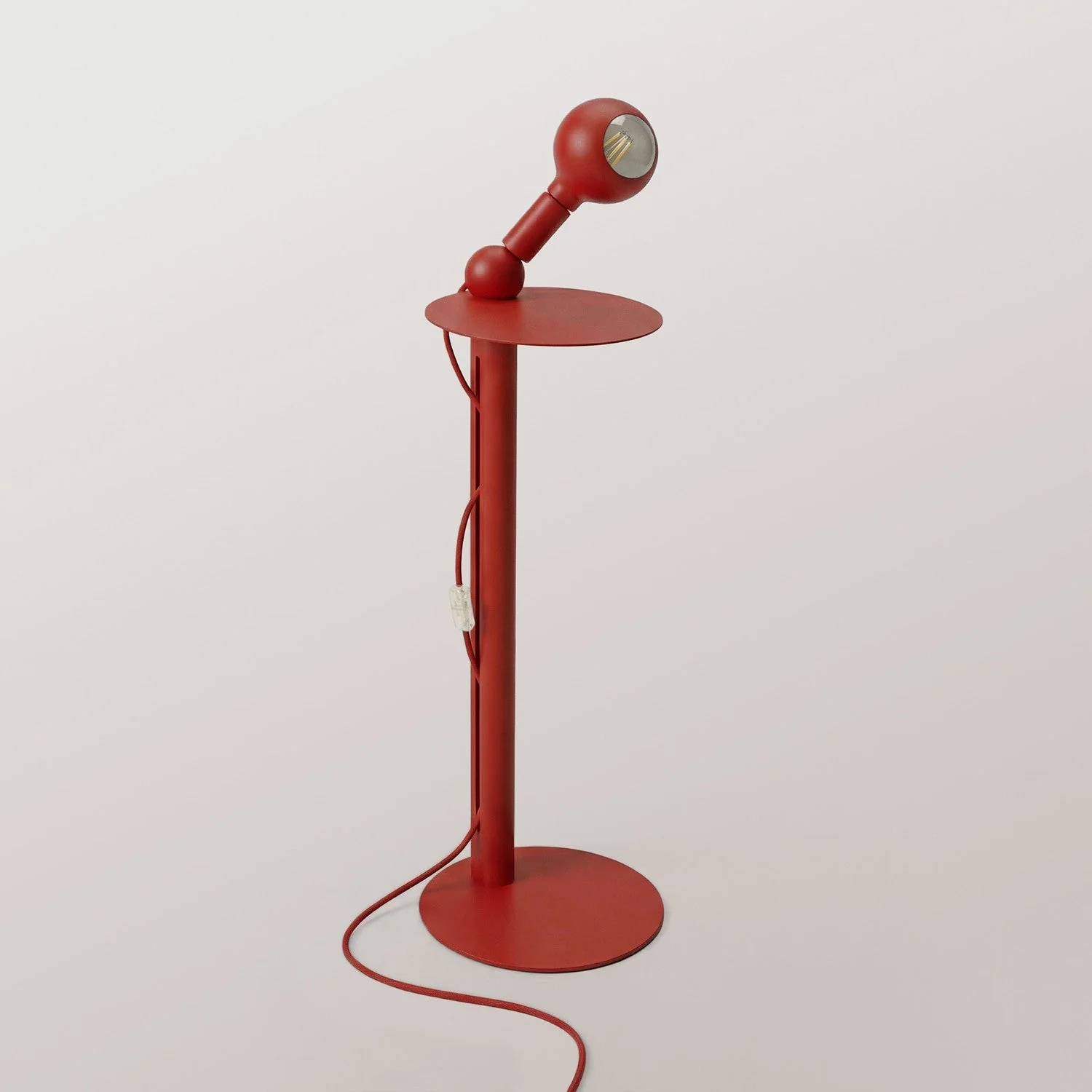 Rocco - Stehleuchte mit UK-Stecker und Glühbirne Camo - Rot - Image 4