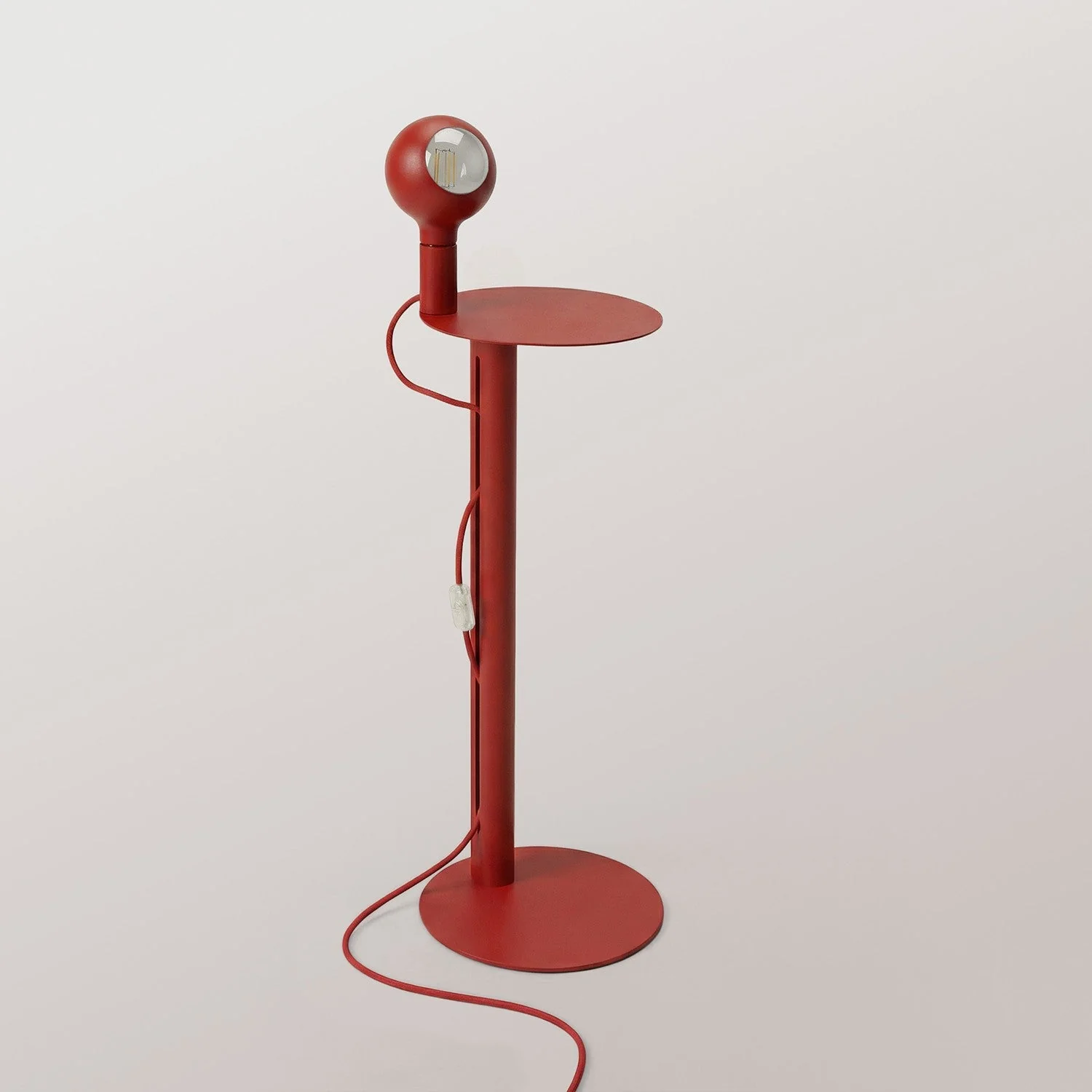 Rocco - Stehleuchte mit UK-Stecker und Glühbirne Camo - Rot - Image 5