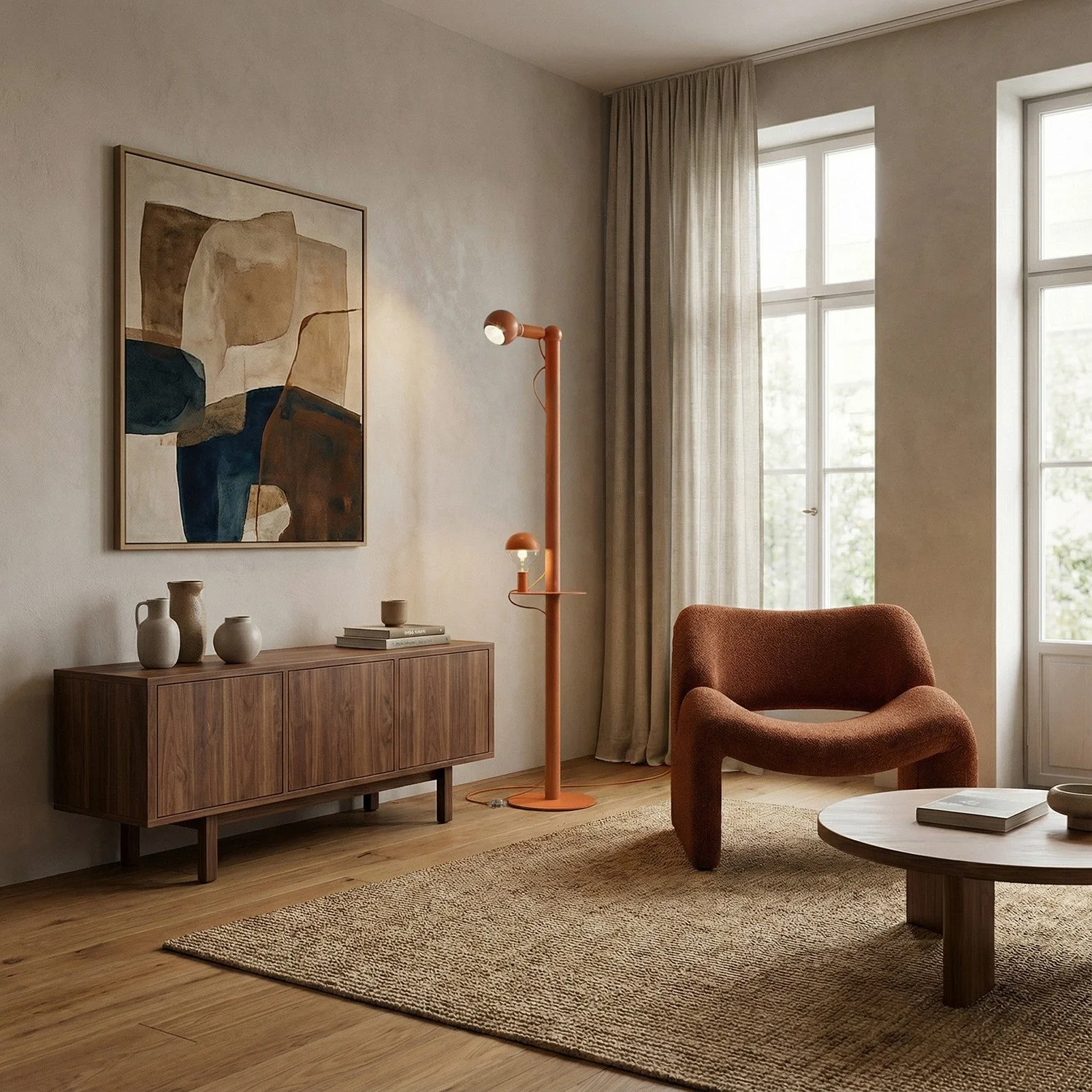 Rocco XXL - Stehlampe mit Glühbirne Maria und Camo - Orange - Image 3