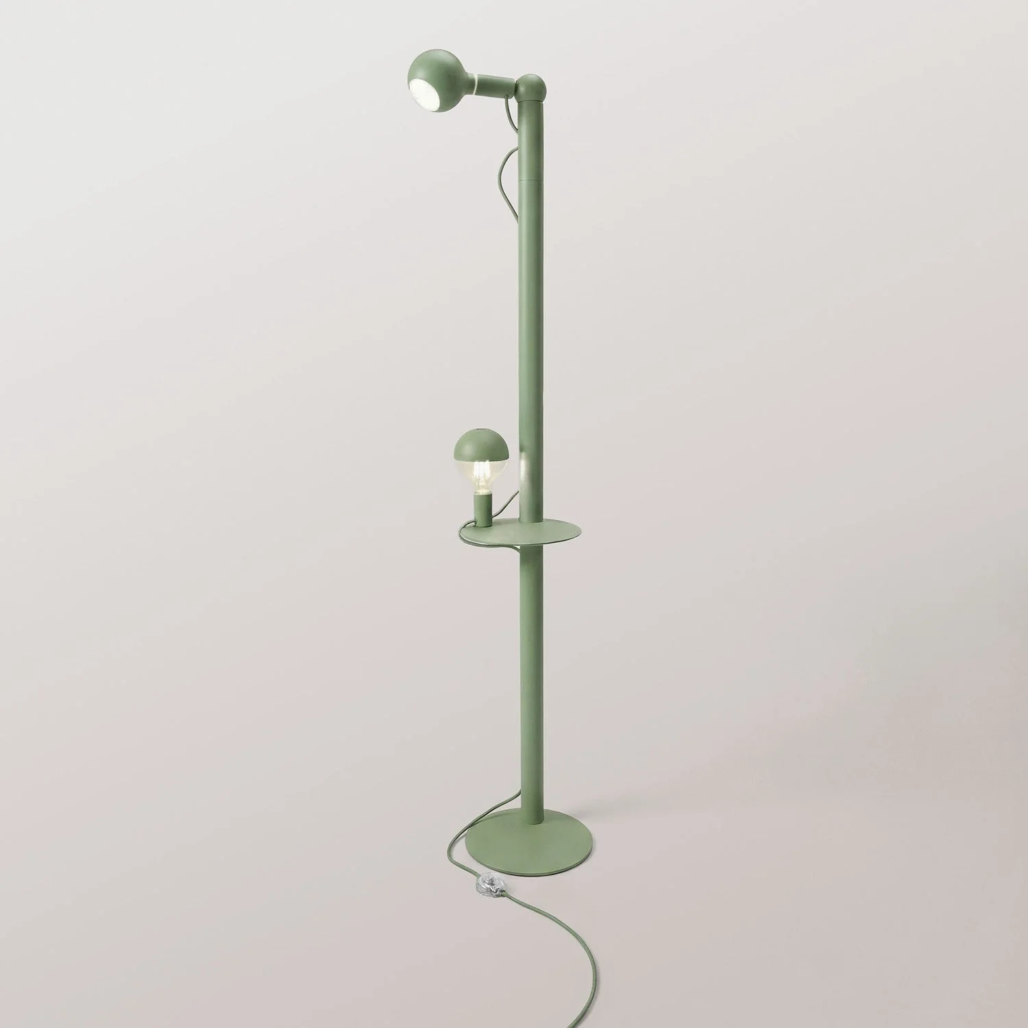 Rocco XXL - Stehleuchte mit UK-Stecker und Glühbirne Maria und Camo - Grün