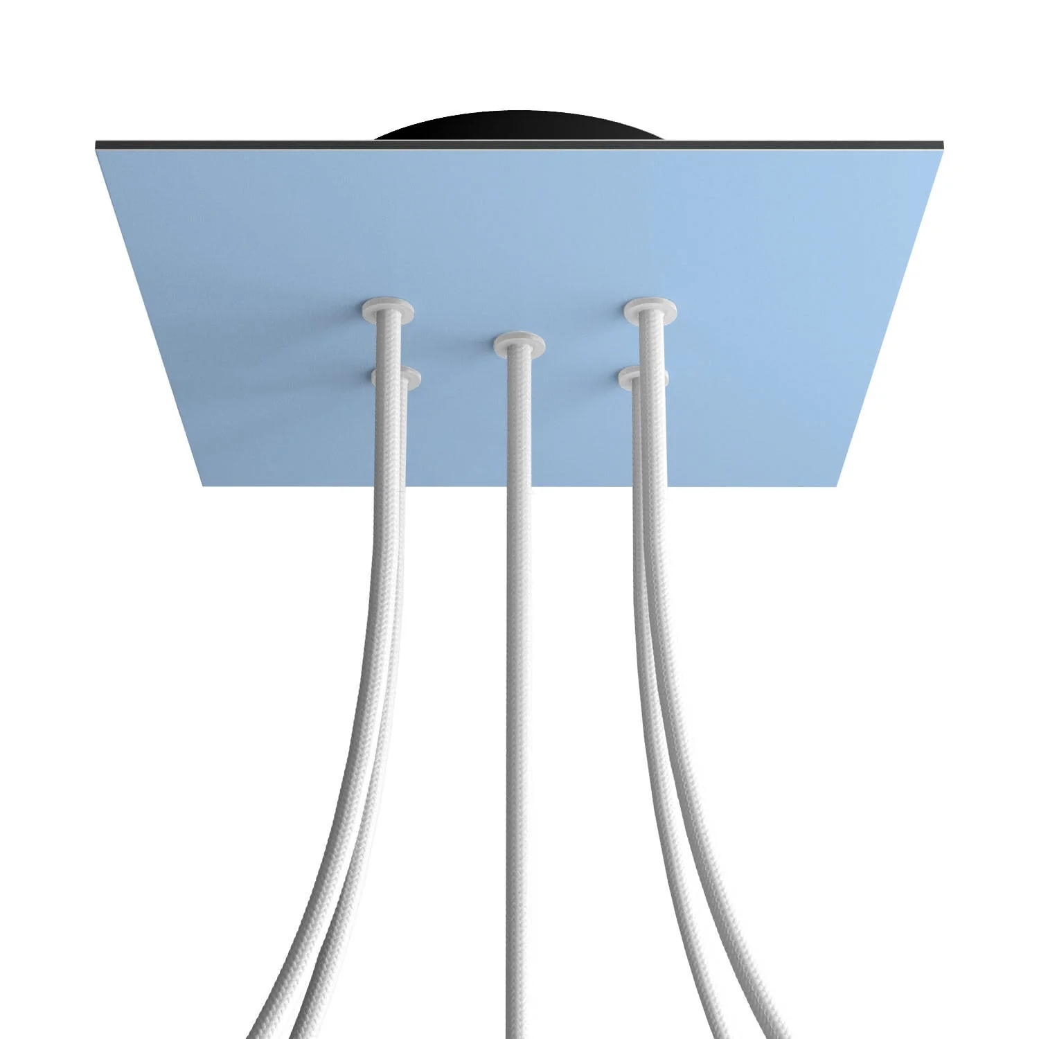 Lampenbaldachin Rose-One quadratisch, 200 mm mit 5 Löchern und 4 seitlichen Löchern – Zuckerpapier-Blau - Image 8