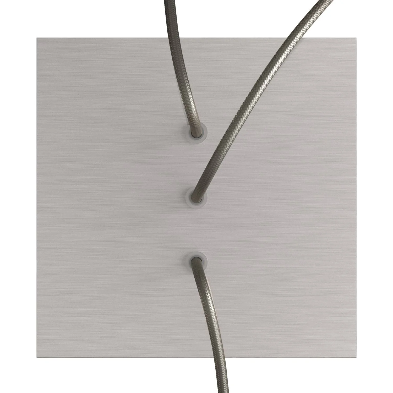 Rose-One Baldachin quadratisch, 200 mm mit 3 Löchern in Reihe und 4 seitlichen Löchern - Dibond Satinstahl - Image 2