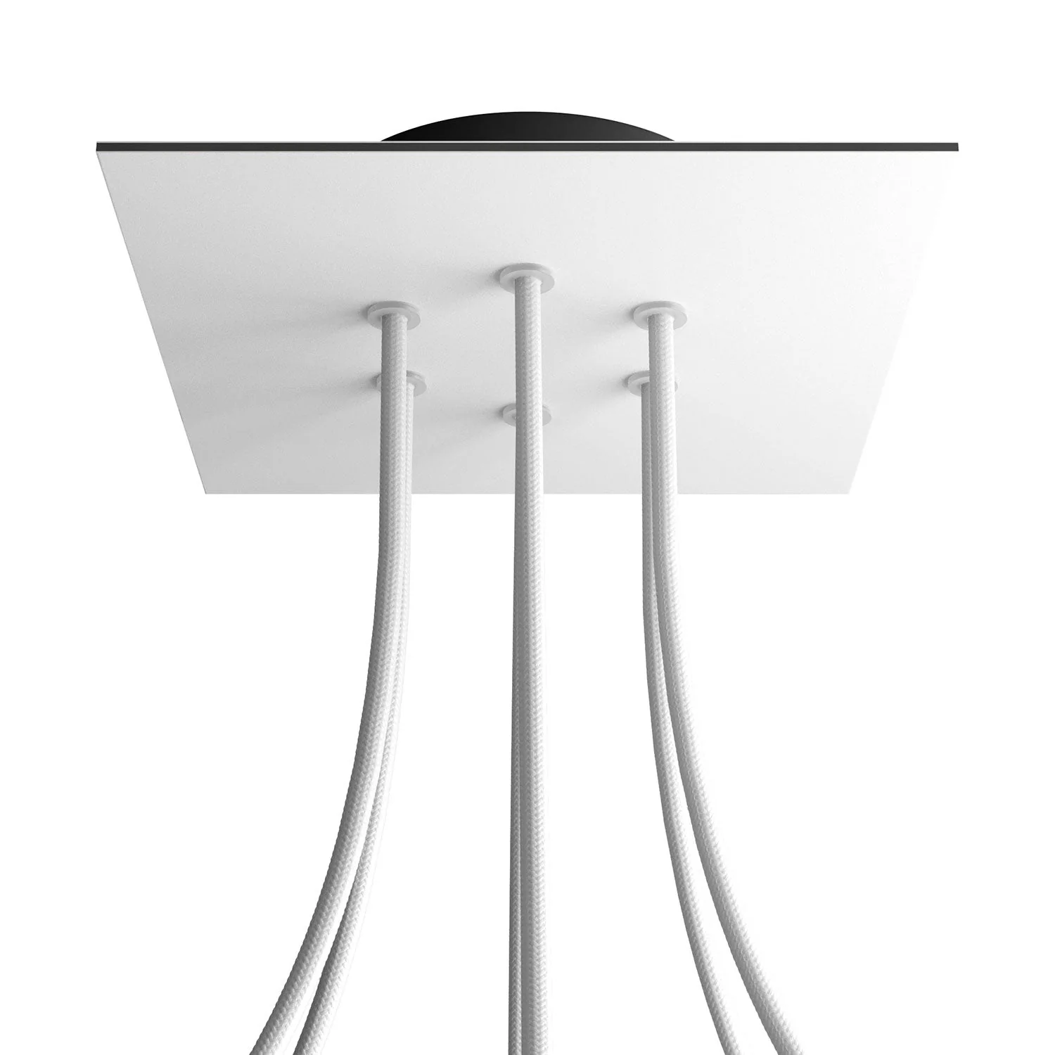 Rose-One Deckenbaldachin Quadrat, 200 mm mit 6 Löchern und 4 seitlichen Öffnungen – Mattweiß - Image 8