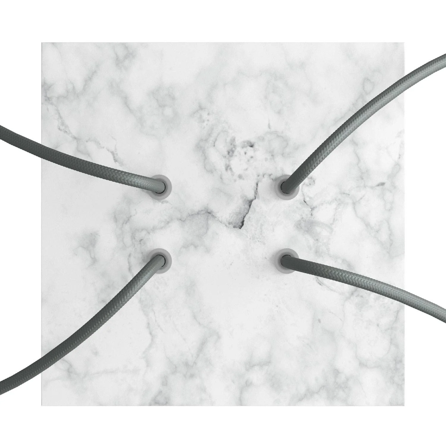 Rosone Rose-One quadratisch, 200 mm mit 4 Löchern und 4 seitlichen Löchern - Carrara-Marmor - Image 2