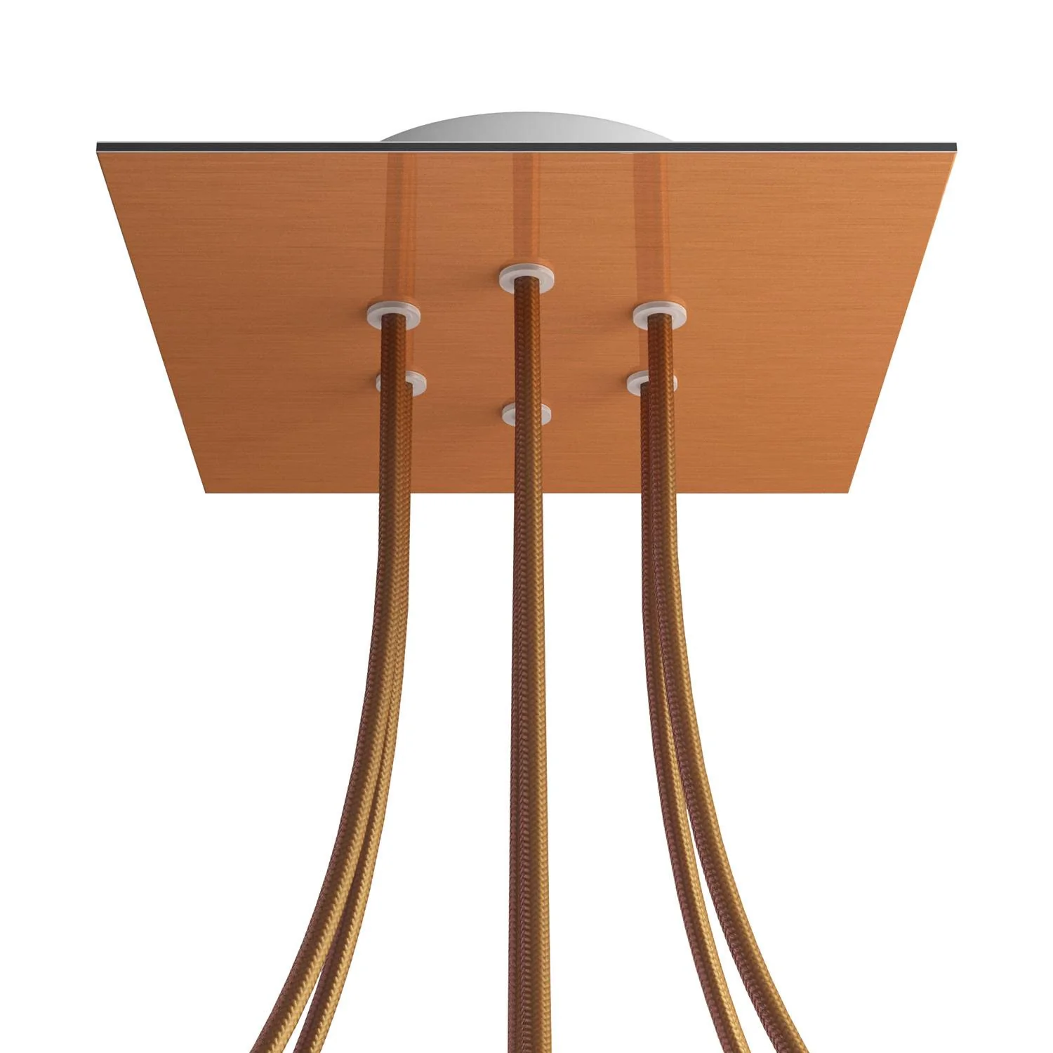 Rose-One Baldachin quadratisch, 200 mm mit 6 Löchern und 4 seitlichen Löchern – Dibond Satin-Kupfer
