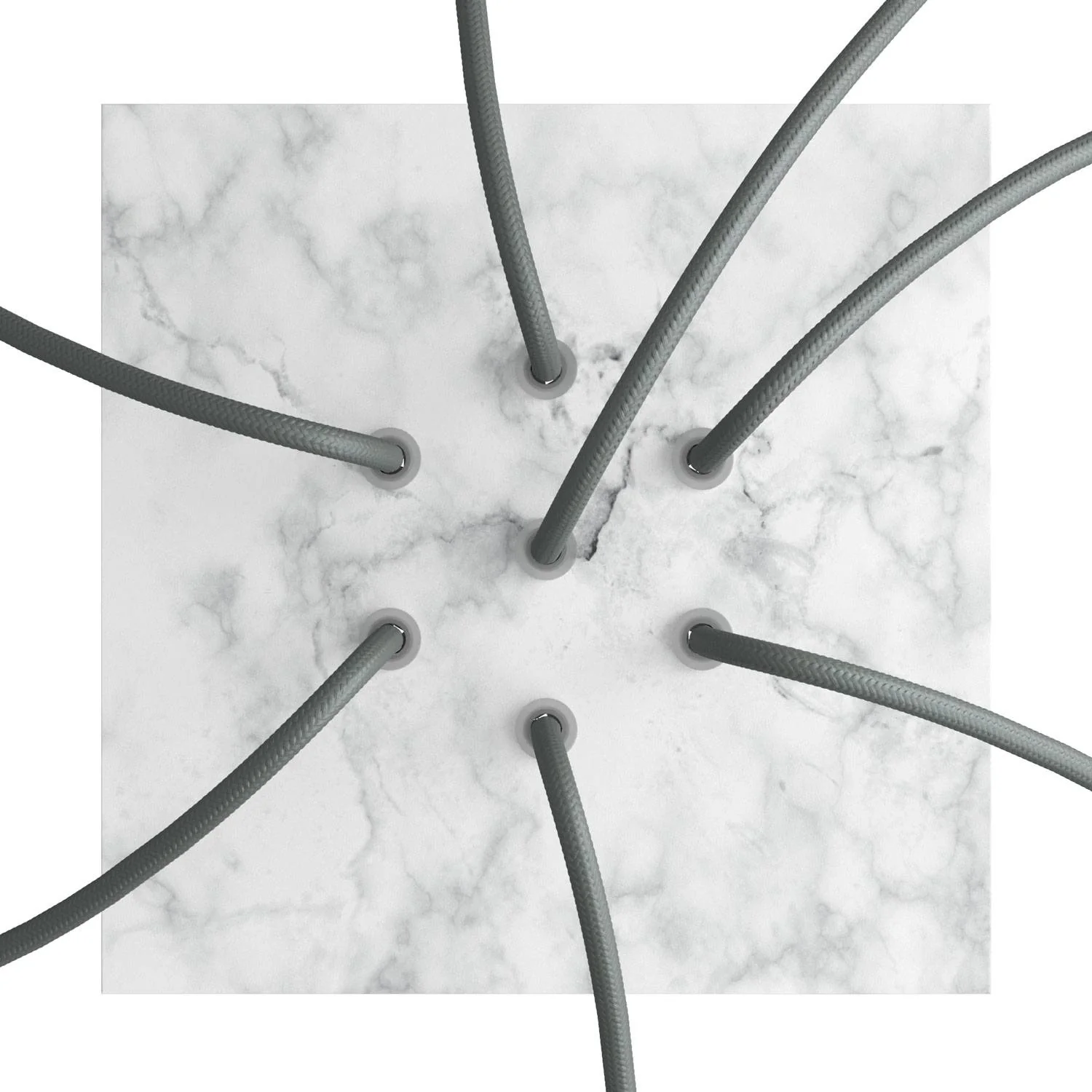 Rose-One quadratische Deckenrosette, 200 mm mit 7 und 4 seitlichen Löchern – Marmor Carrara - Image 2
