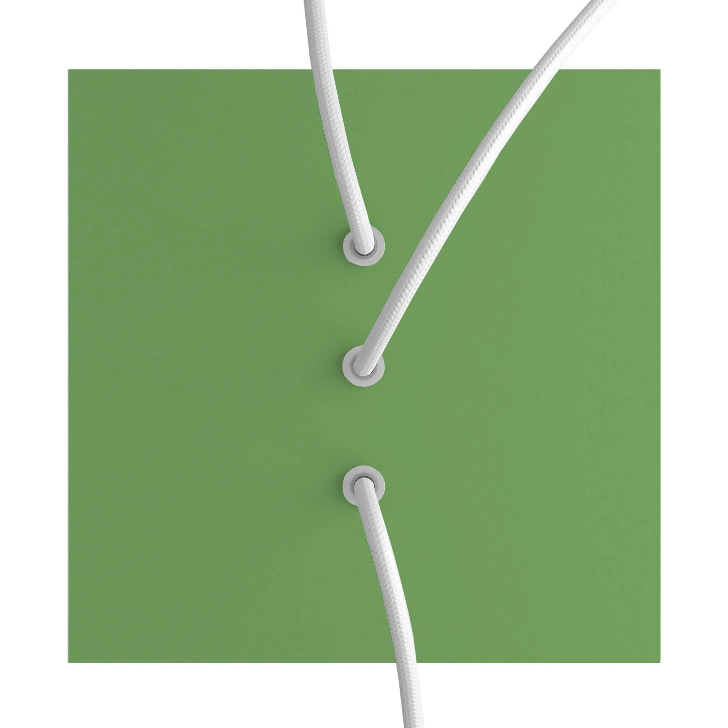 Lampenbaldachin Rose-One quadratisch, 200 mm mit 3 Löchern in Linie und 4 seitlichen Löchern – Wiesengrün - Image 2